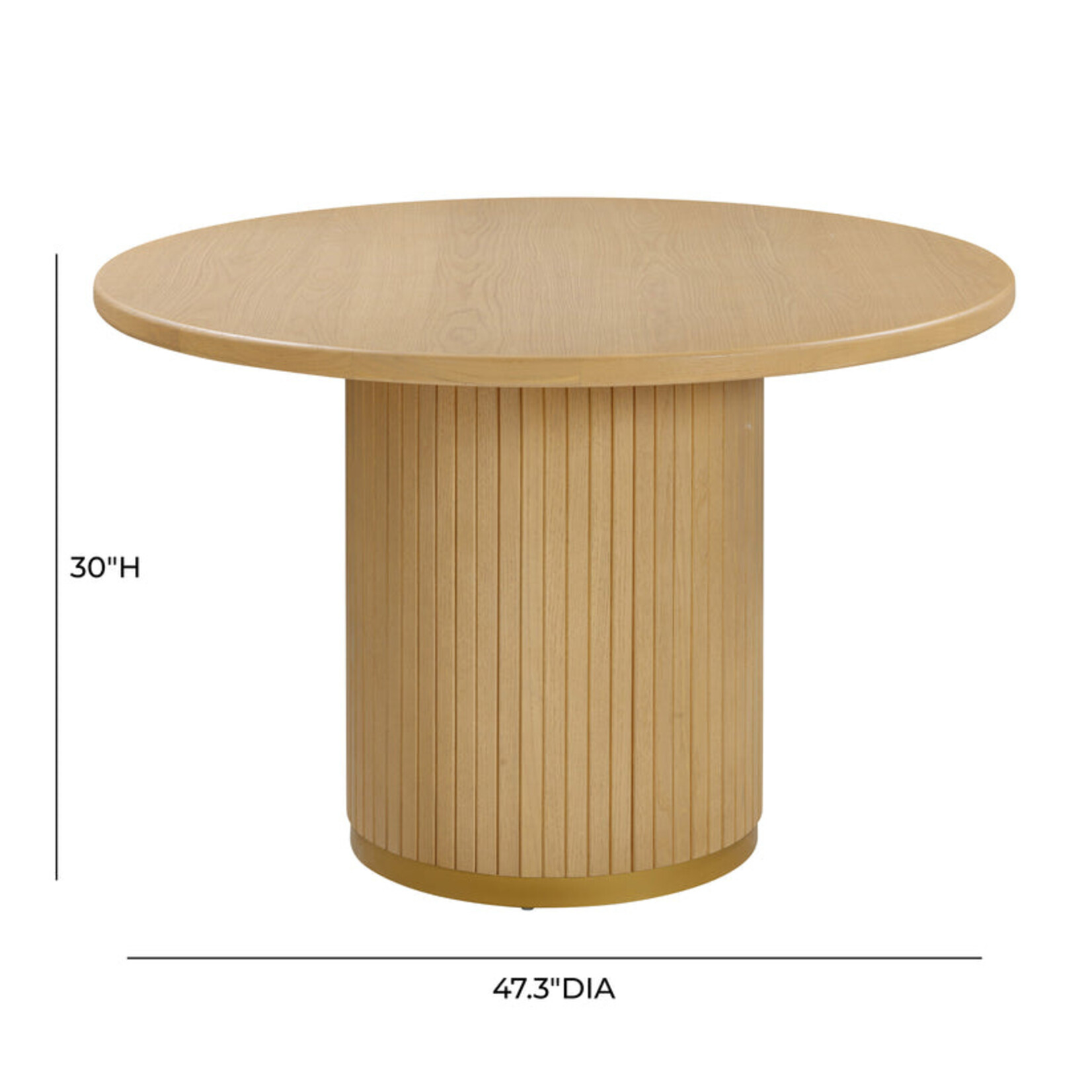 TOV Chelsea Natural Oak Wood Round Dining Table