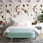 TOV Betty Sea Foam Green Velvet Bench