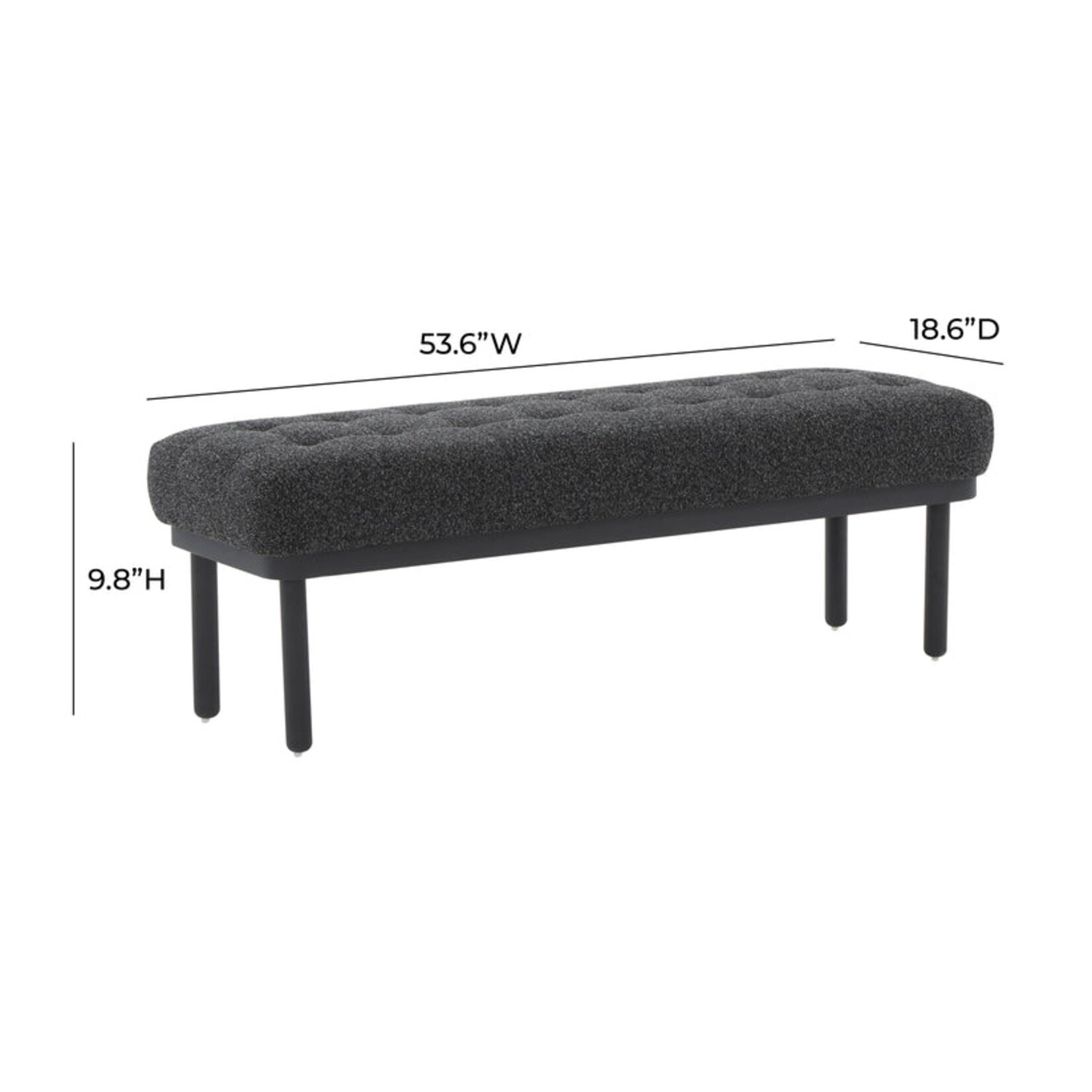 TOV Olivia Black Boucle Bench