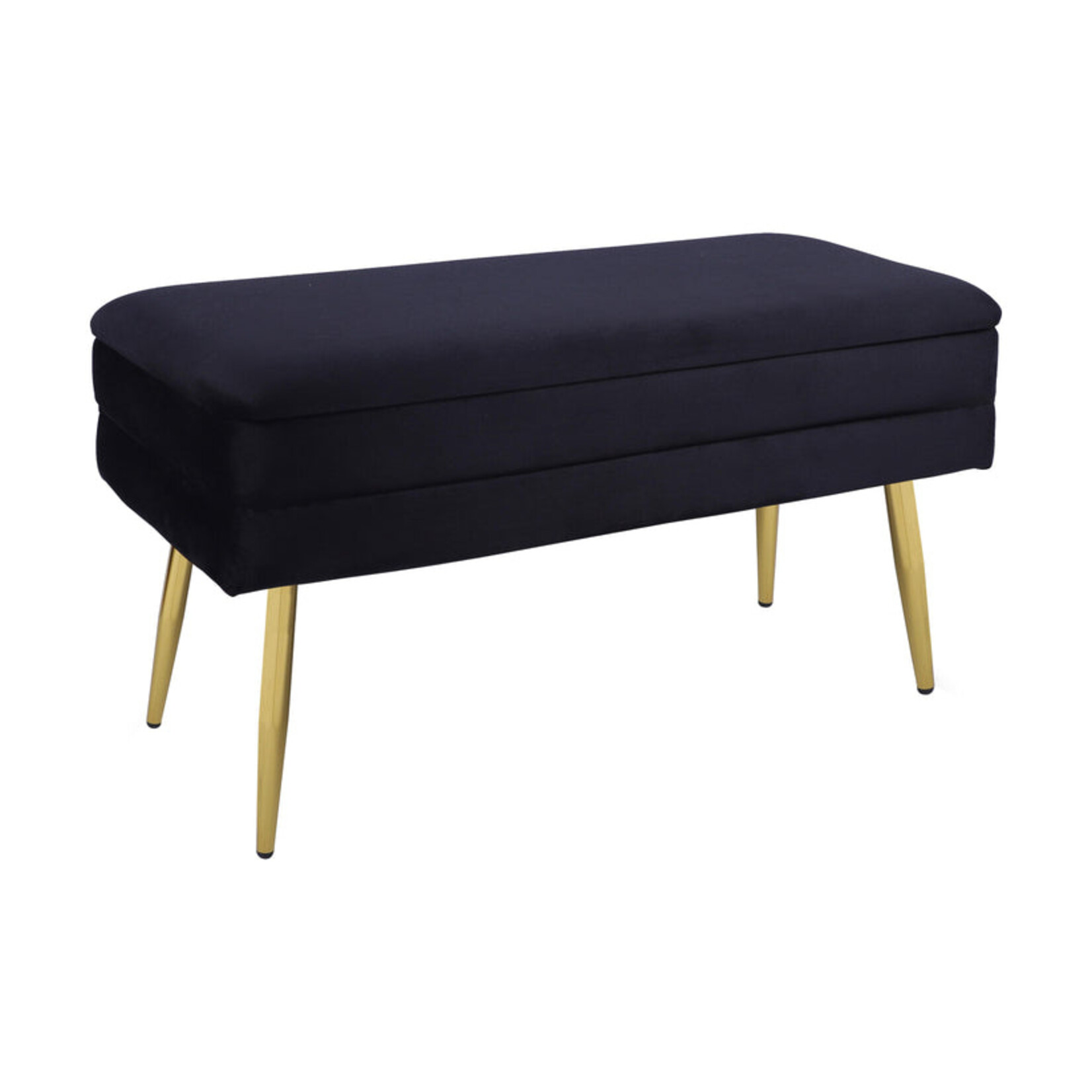 TOV Ziva Black Velvet Storage Bench