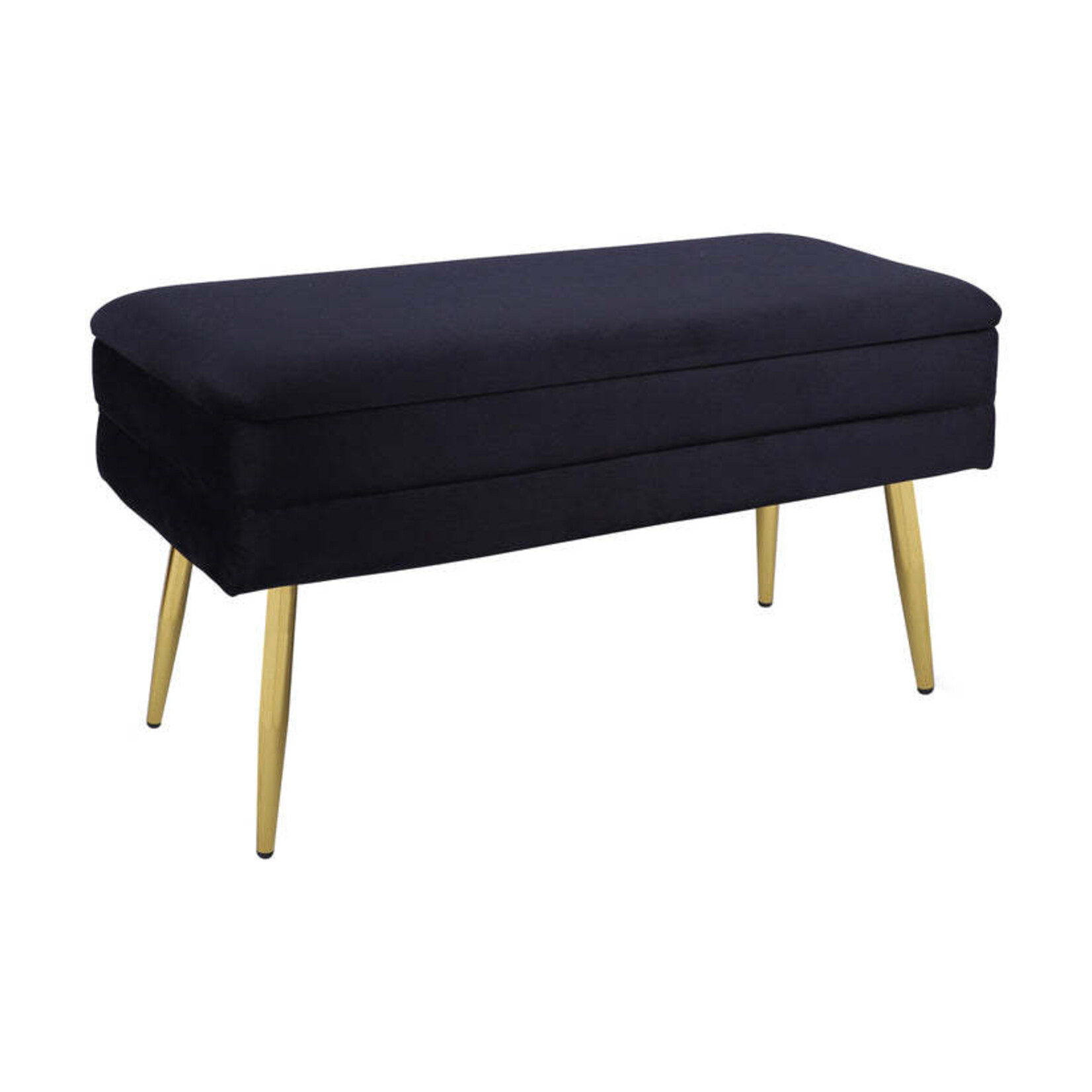 TOV Ziva Black Velvet Storage Bench