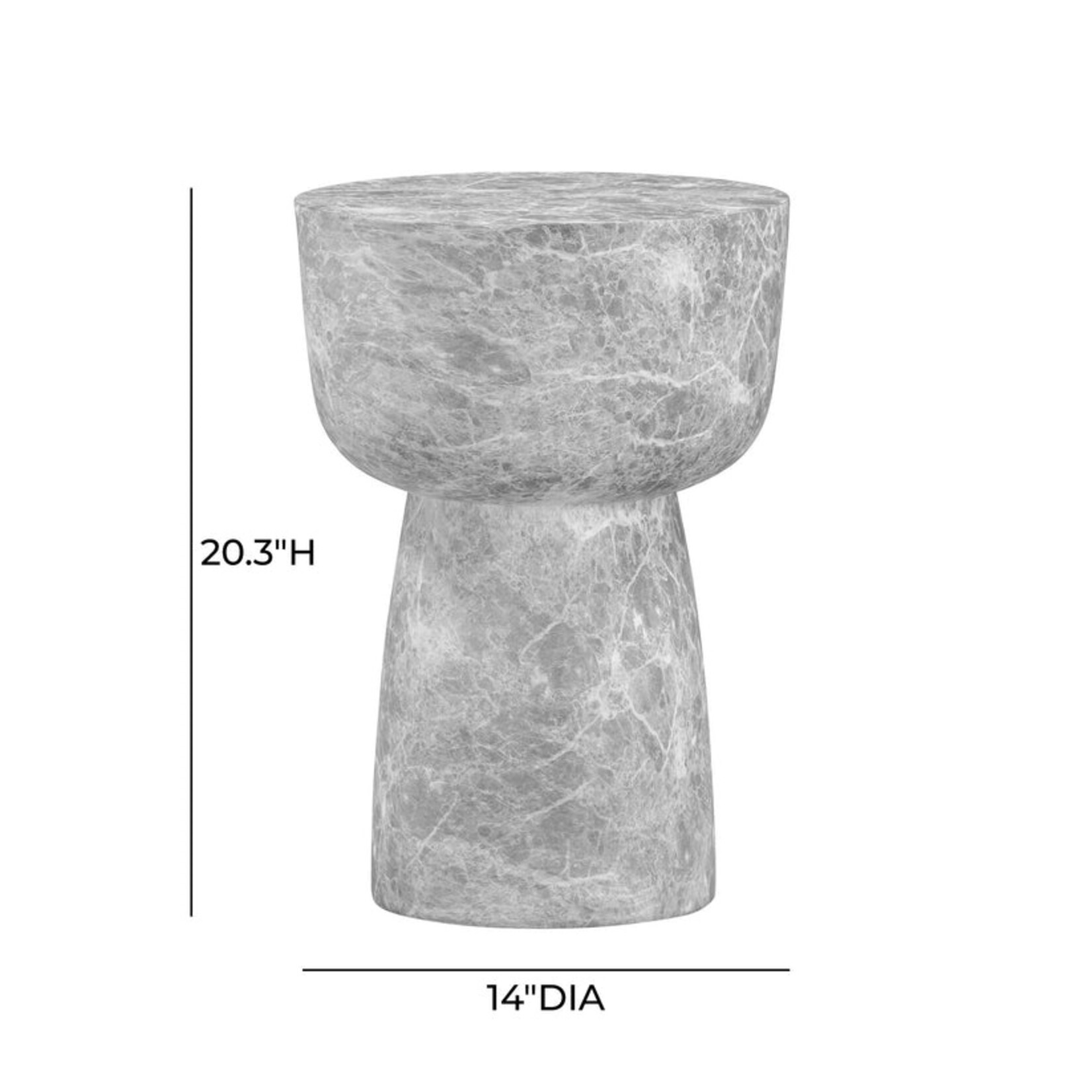 TOV Charra Faux Travertine Indoor/Outdoor Side Table