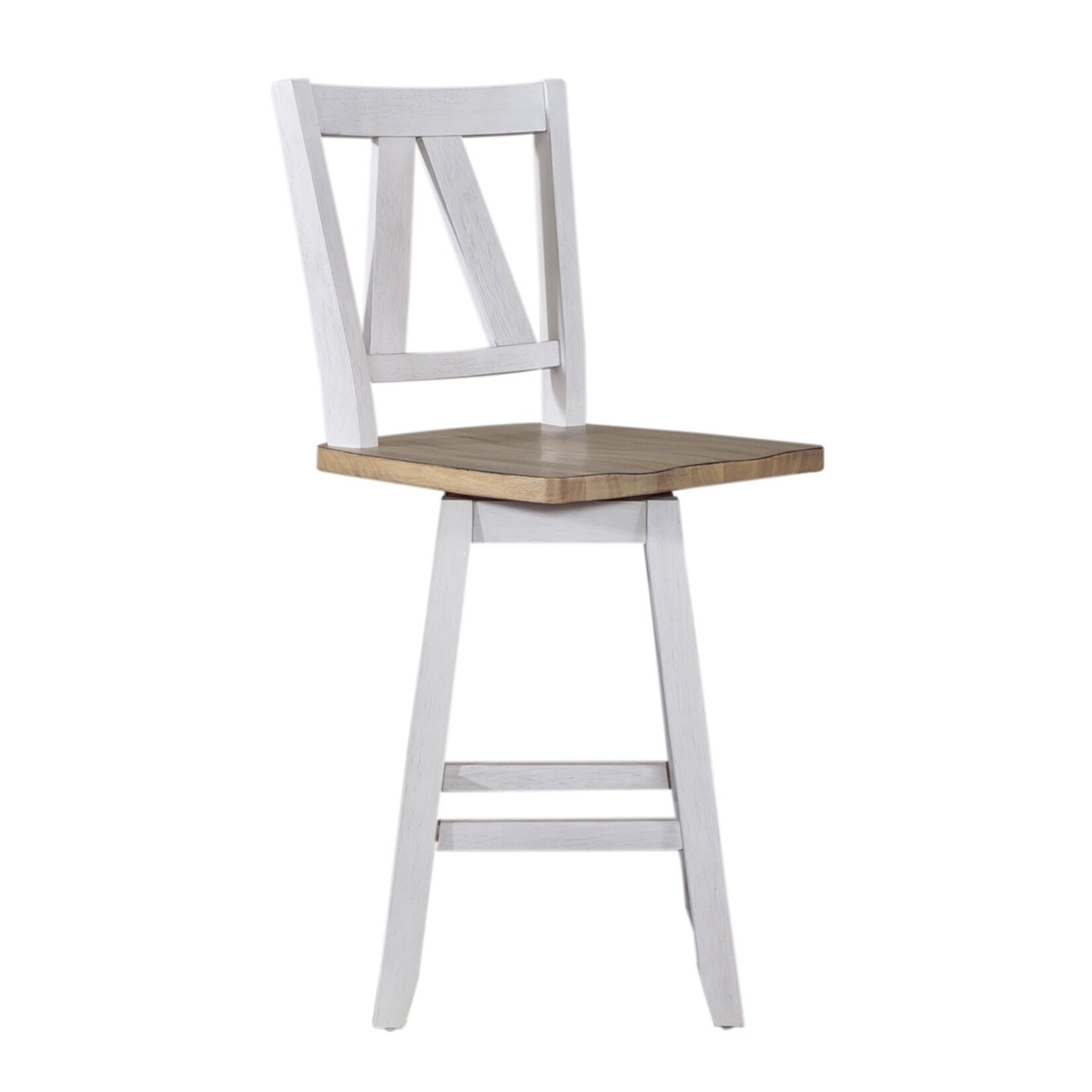 Liberty Furniture Lindsey Farm White 7pc Kitchen Isle Gathering Table Set