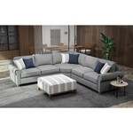 Sasha Sectional w/6 Grey Pillows