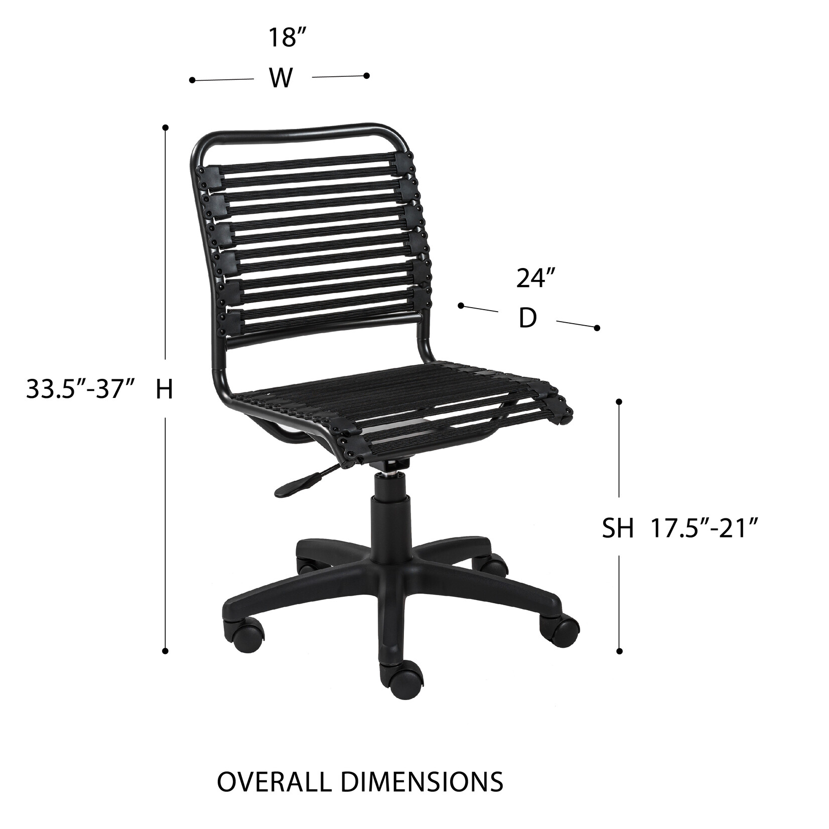 EuroStyle Allison Bungie Office Chair BLK/GRBLK
