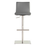 EuroStyle Scott Bar/Counter Stool GRY PU/BRUSH SS