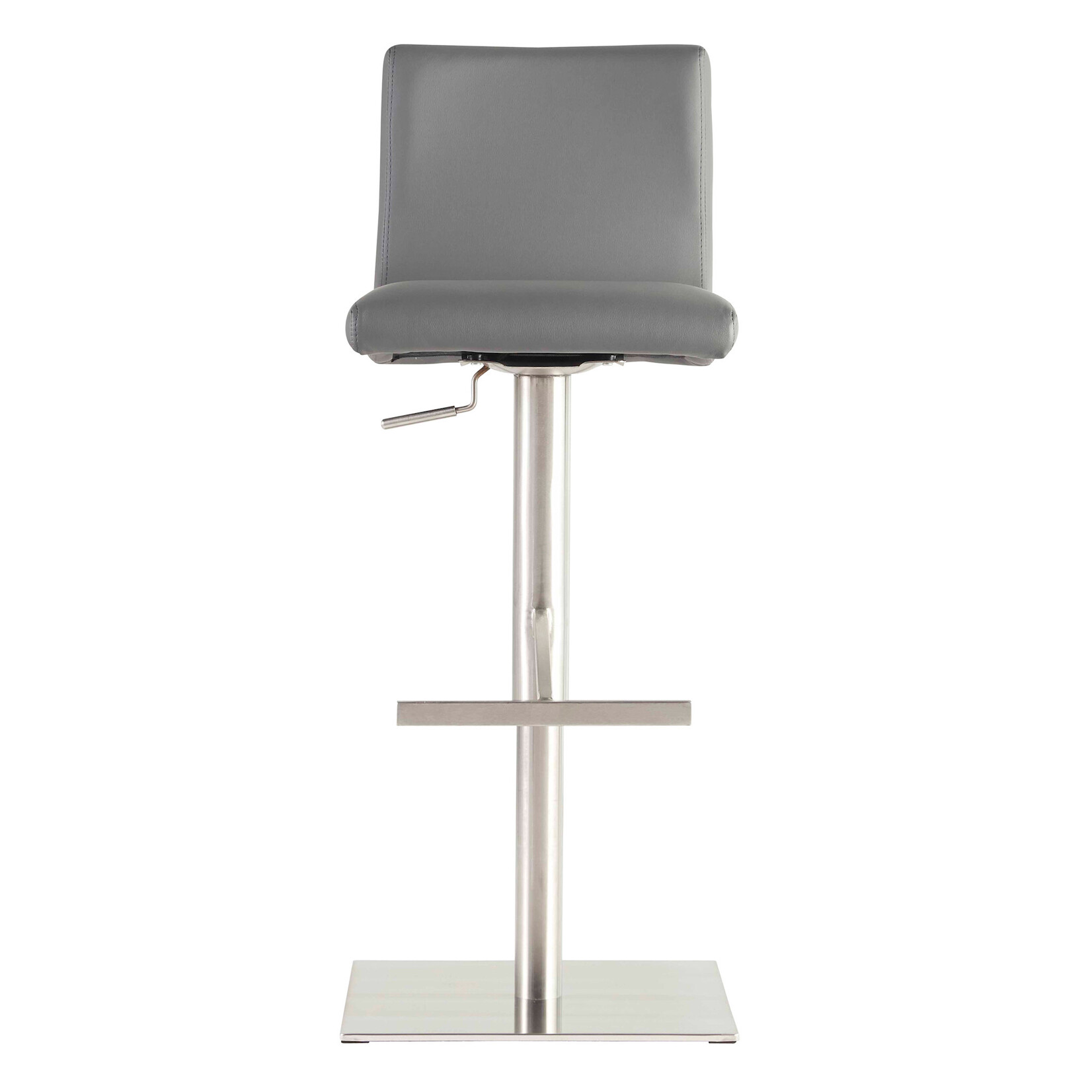 EuroStyle Scott Bar/Counter Stool GRY PU/BRUSH SS
