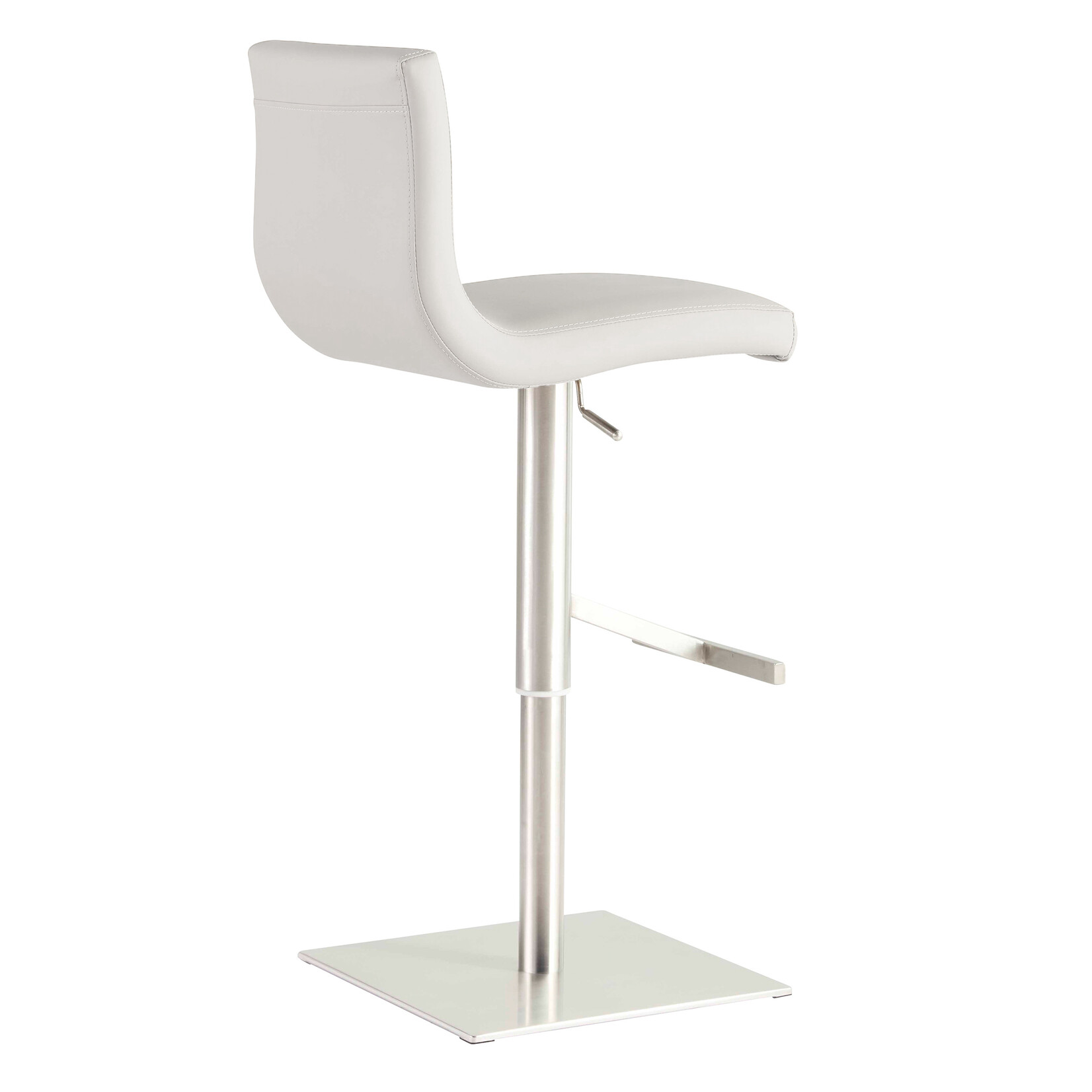 EuroStyle Scott Bar/Counter Stool WHT PU/BRUSH SS