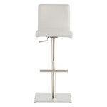 EuroStyle Scott Bar/Counter Stool WHT PU/BRUSH SS