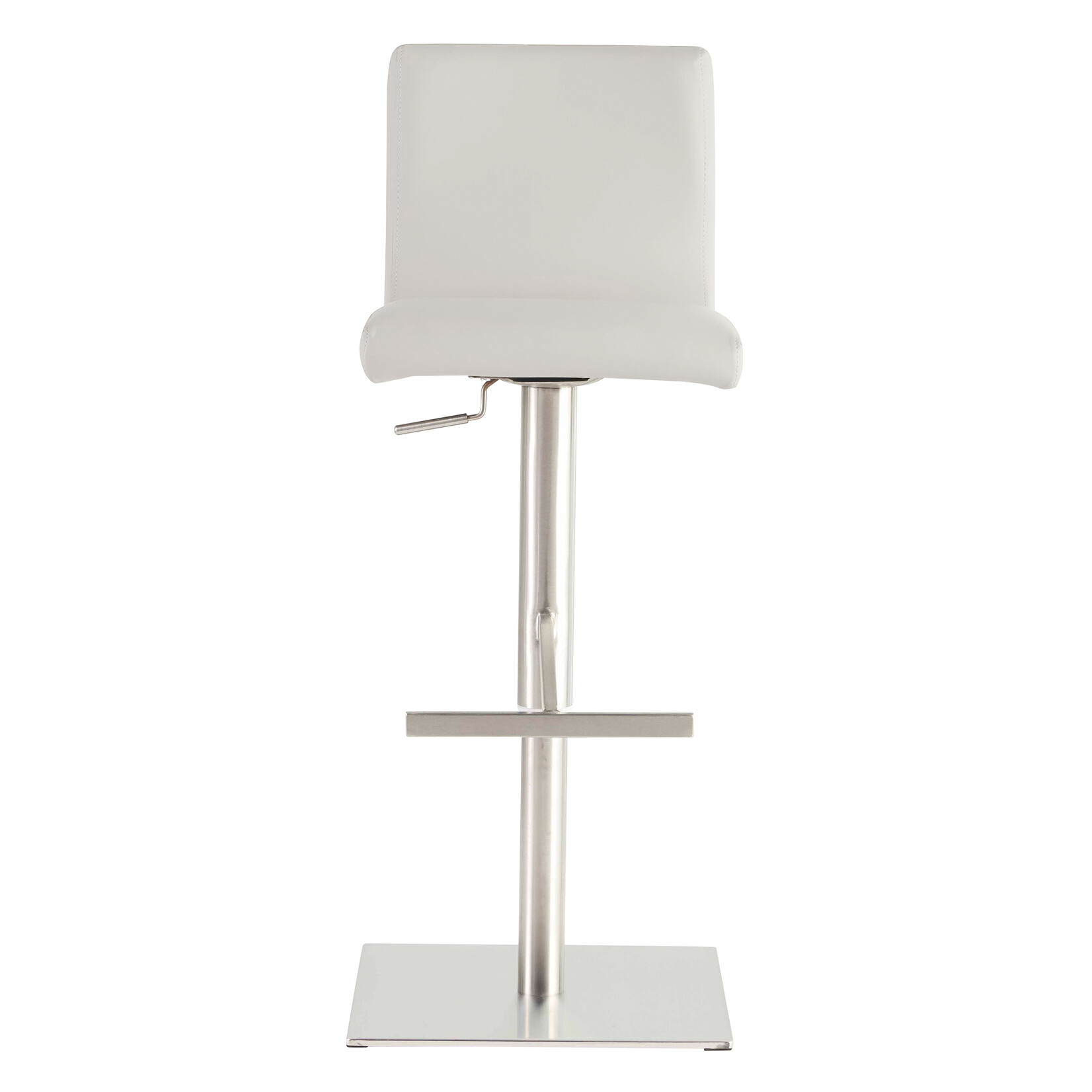 EuroStyle Scott Bar/Counter Stool WHT PU/BRUSH SS