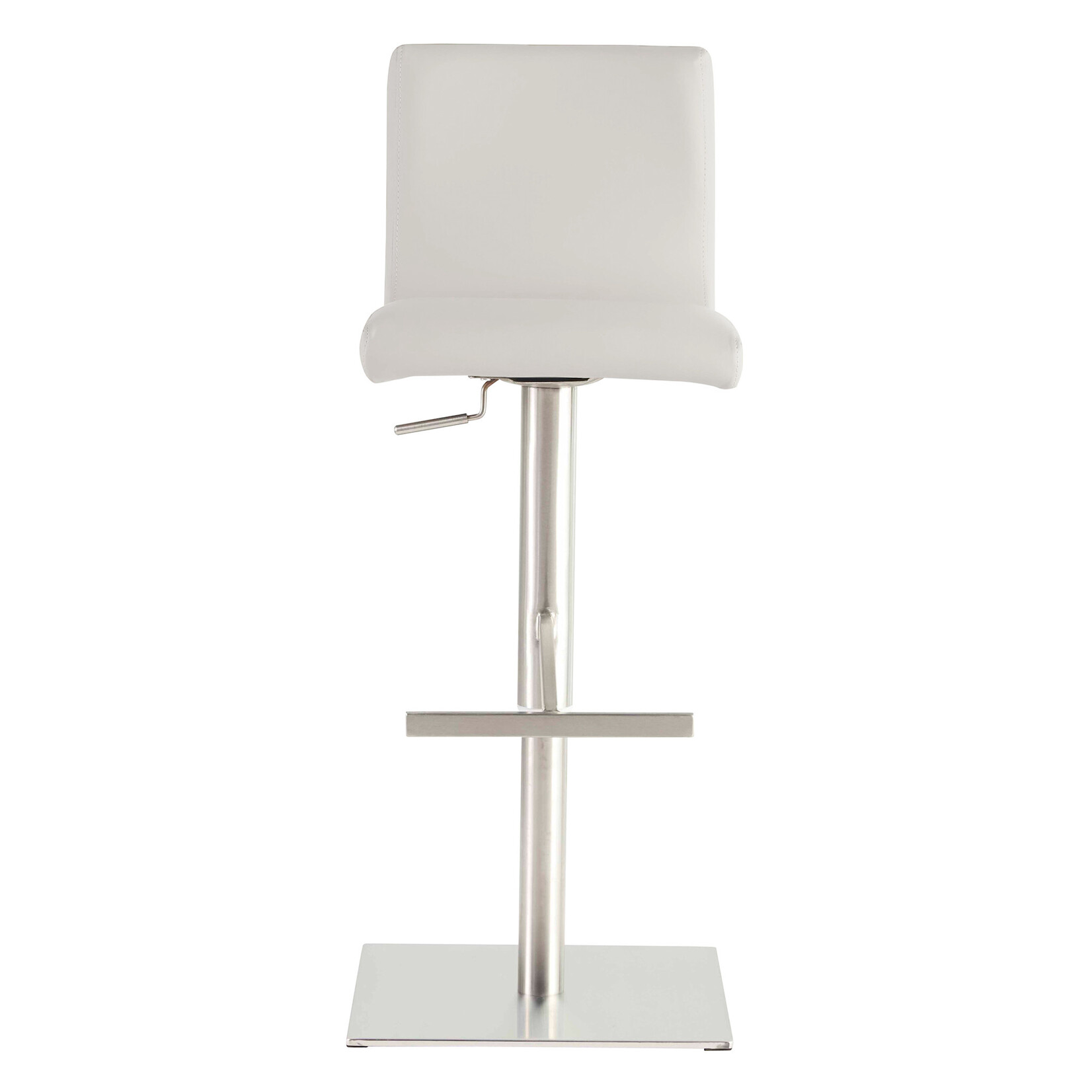 EuroStyle Scott Bar/Counter Stool WHT PU/BRUSH SS