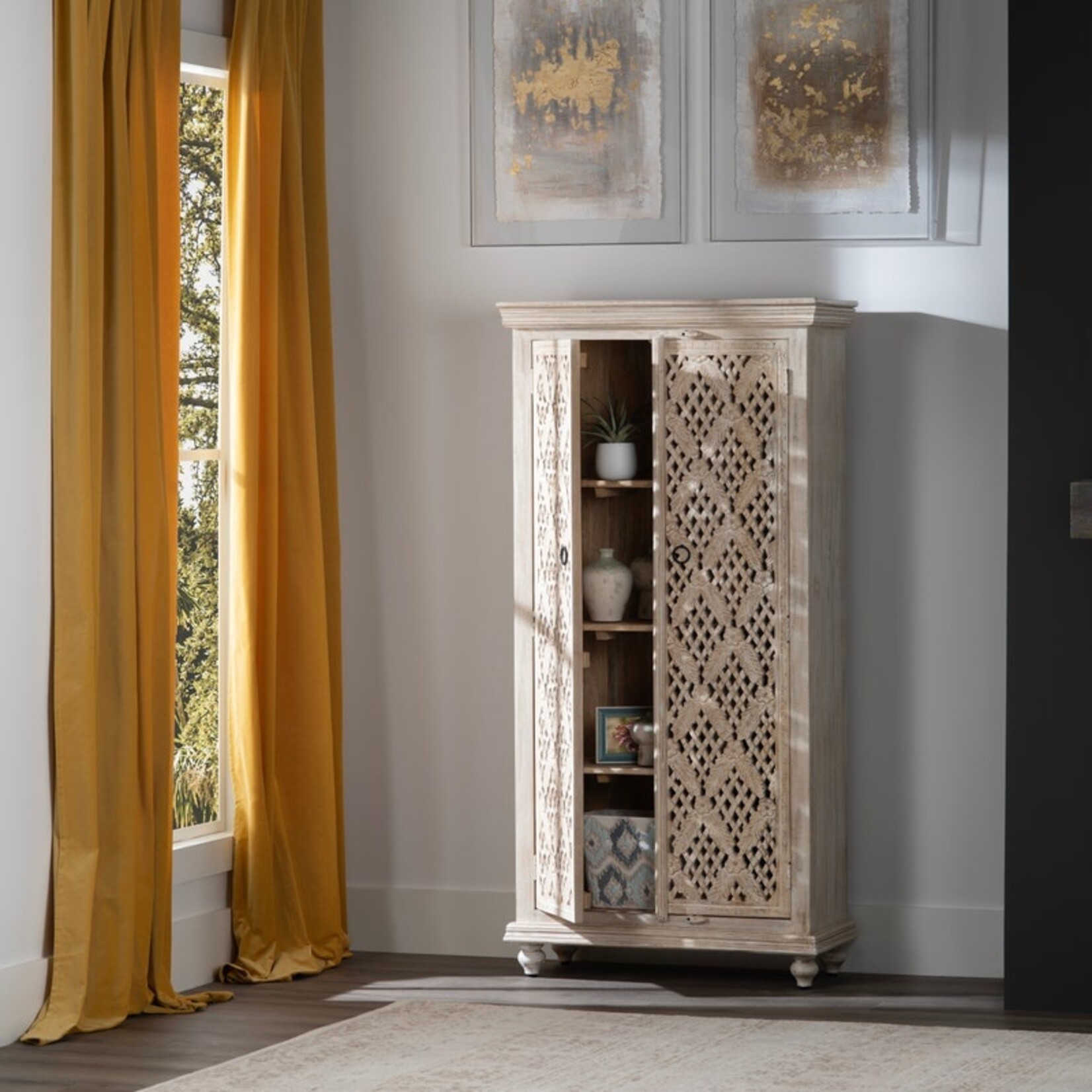 Crestview Lattrice 2 Door Cabinet