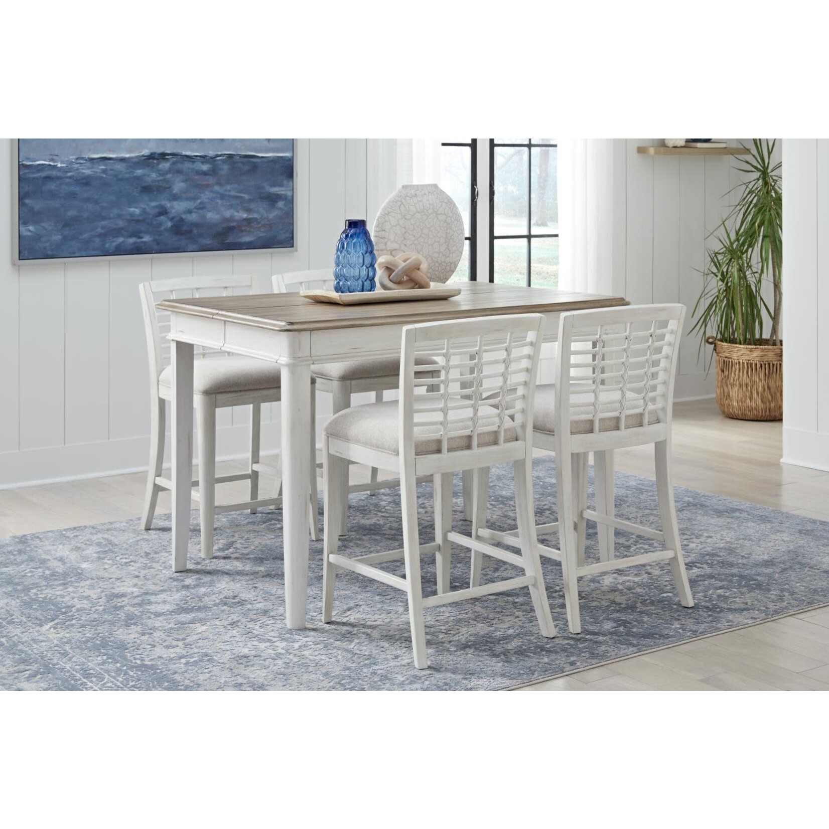 American Woodcrafters Beach Comber Counter 5pc Dining Set