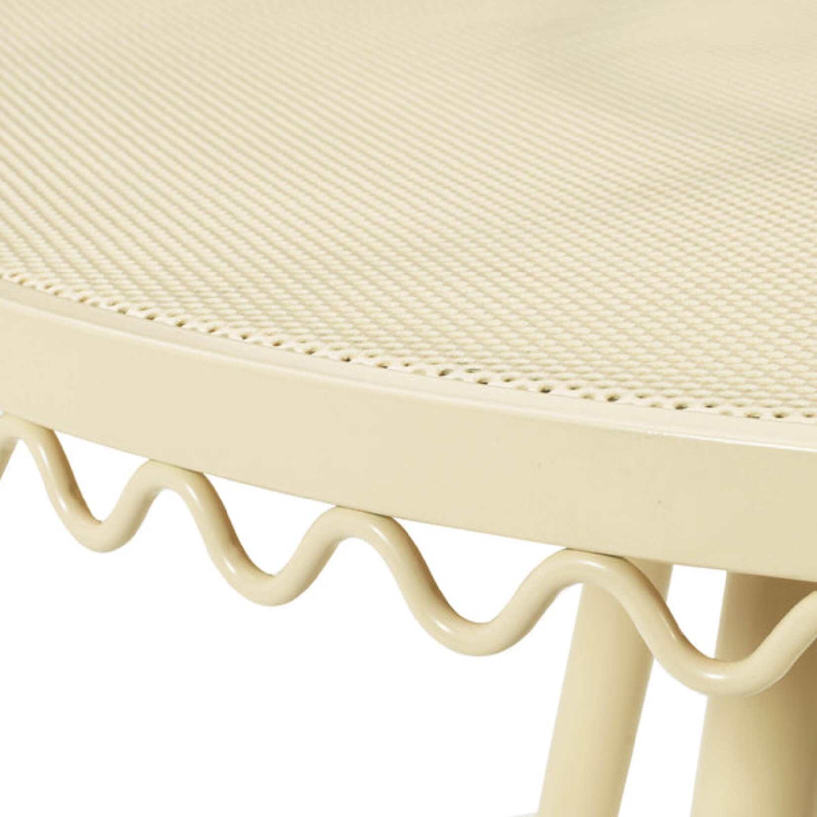 TOV Erica Cream Wrought Iron Outdoor Cafe Table