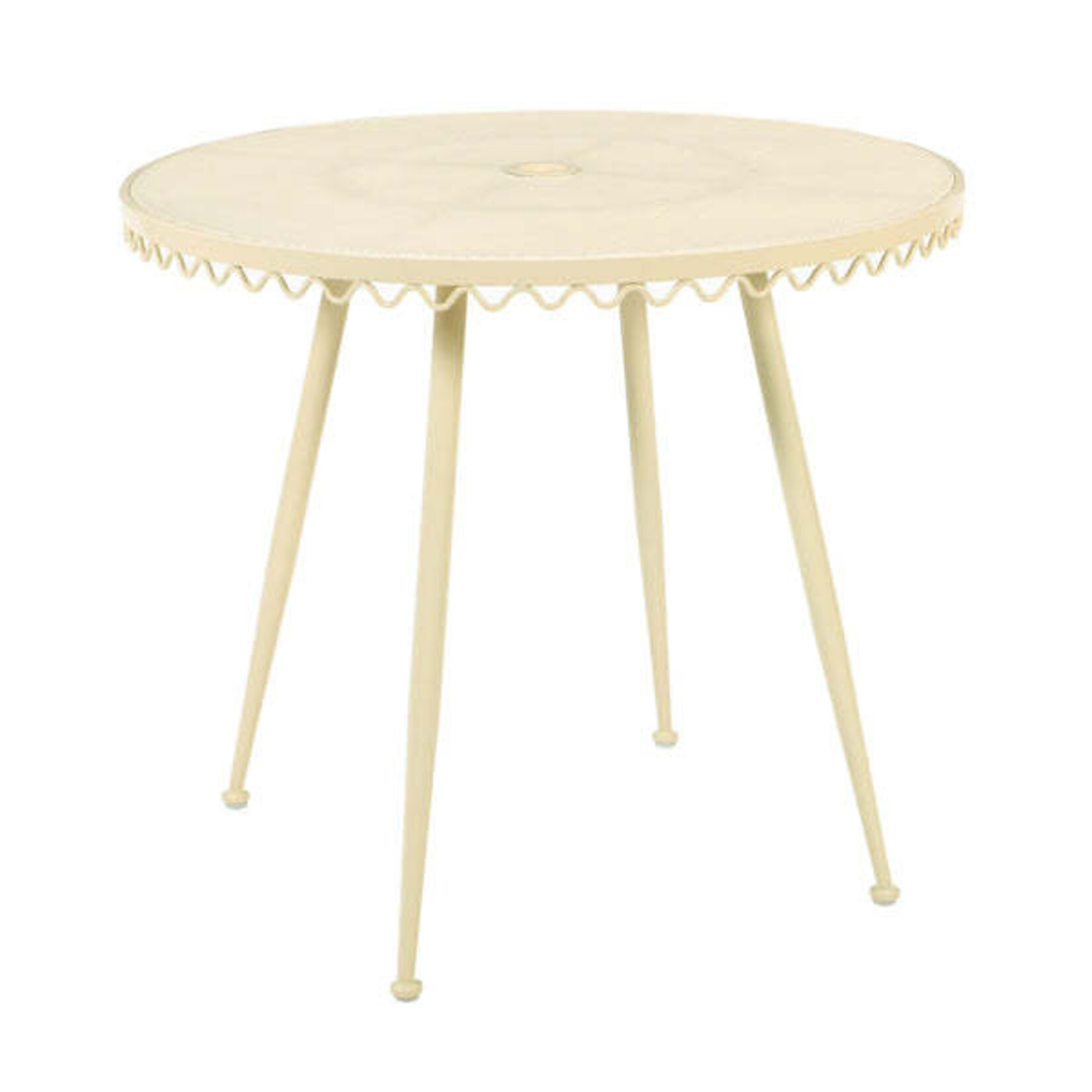 TOV Erica Cream Wrought Iron Outdoor Cafe Table
