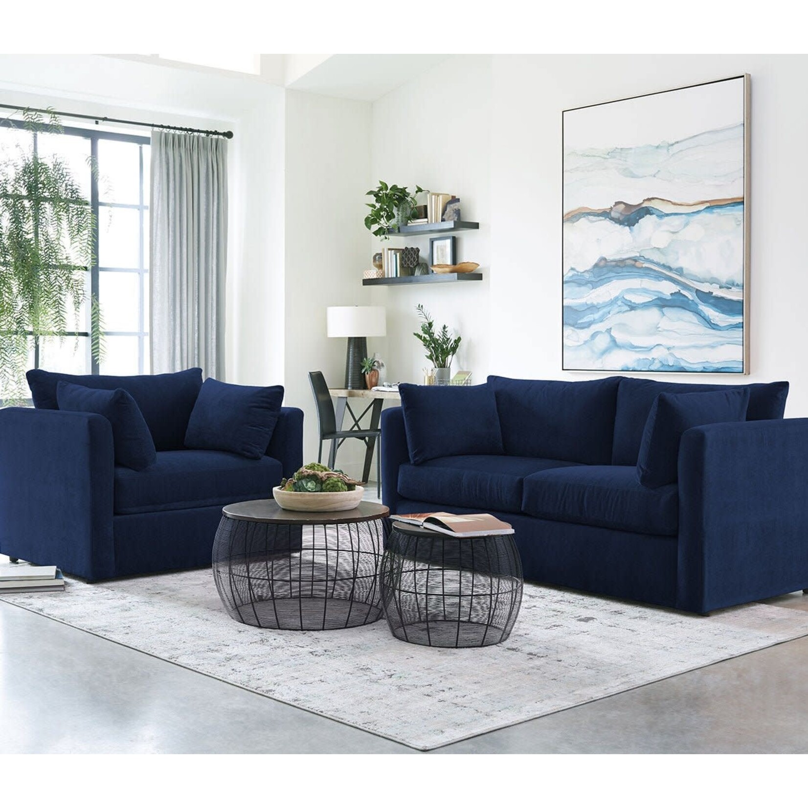 OvernightSofa Kenley Indigo	Full Sleeper