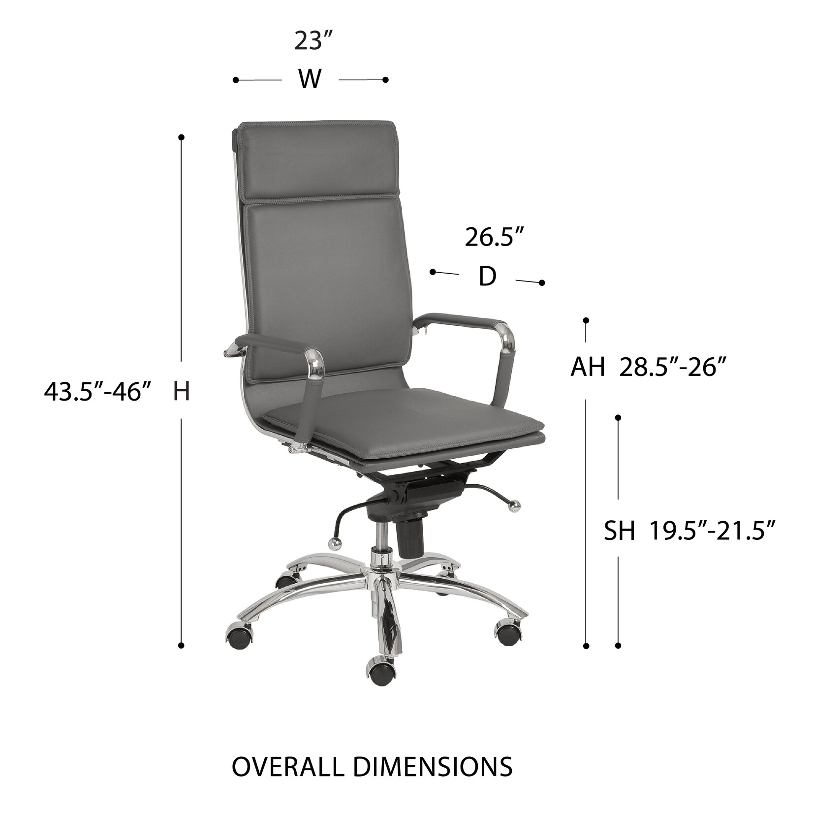 EuroStyle Gunar Pro HB Office Chair GRY/CHRM