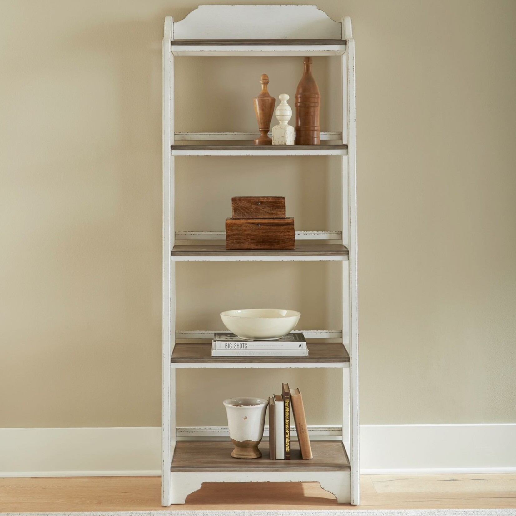 Liberty Furniture Magnolia Manor Leaning Pier Bookcase