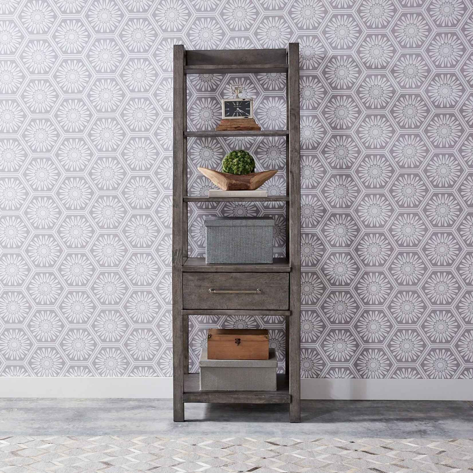 Liberty Furniture Modern Farmhouse Leaning Bookcase