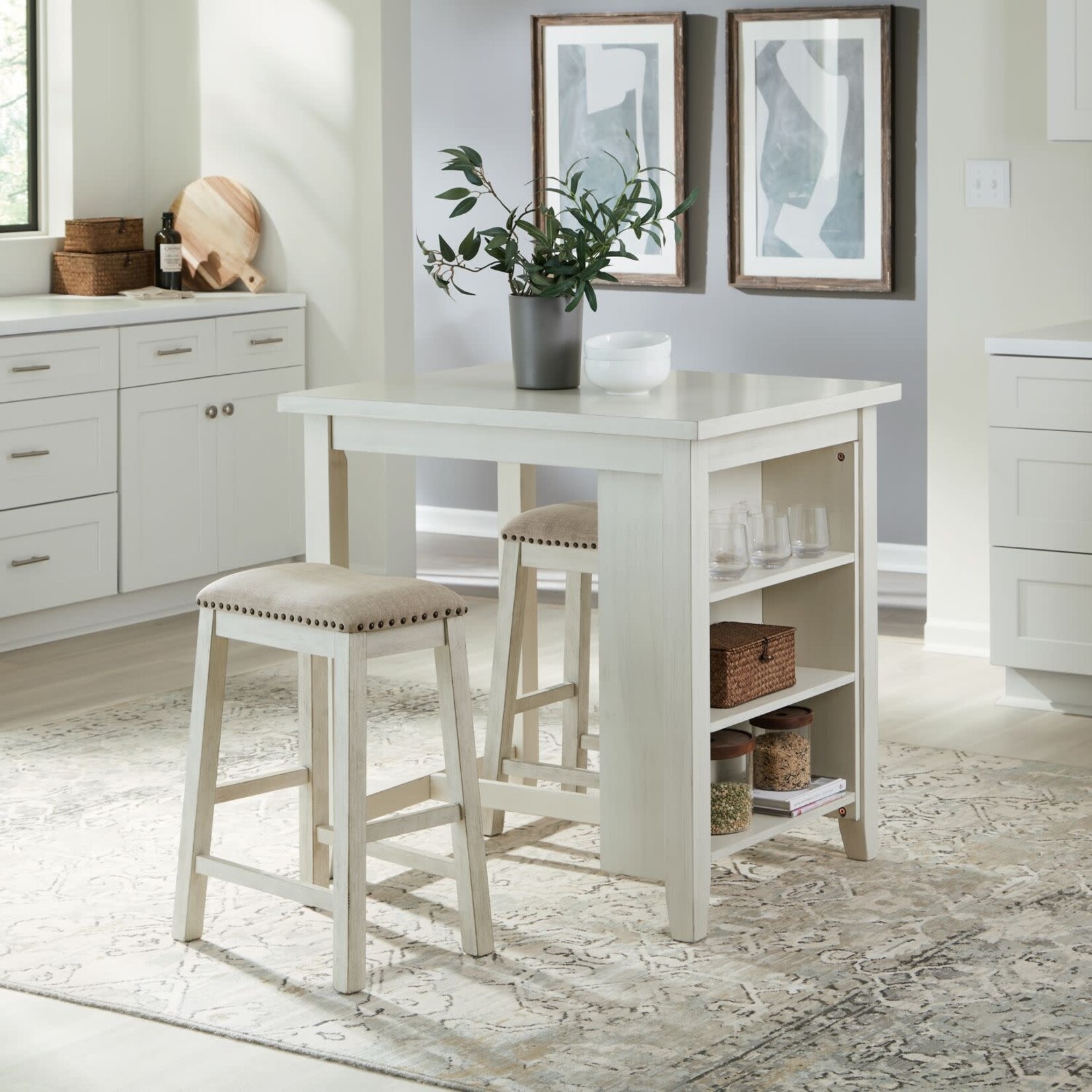 Liberty Furniture Brook Creek 3pc Counter Dining Set White
