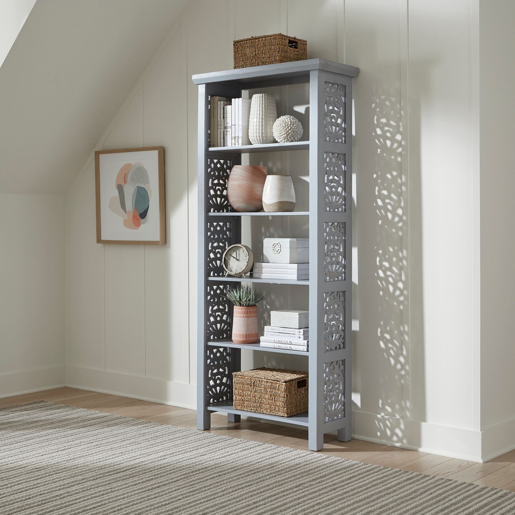 Liberty Furniture Trellis Lane Accent Bookcase- Grey