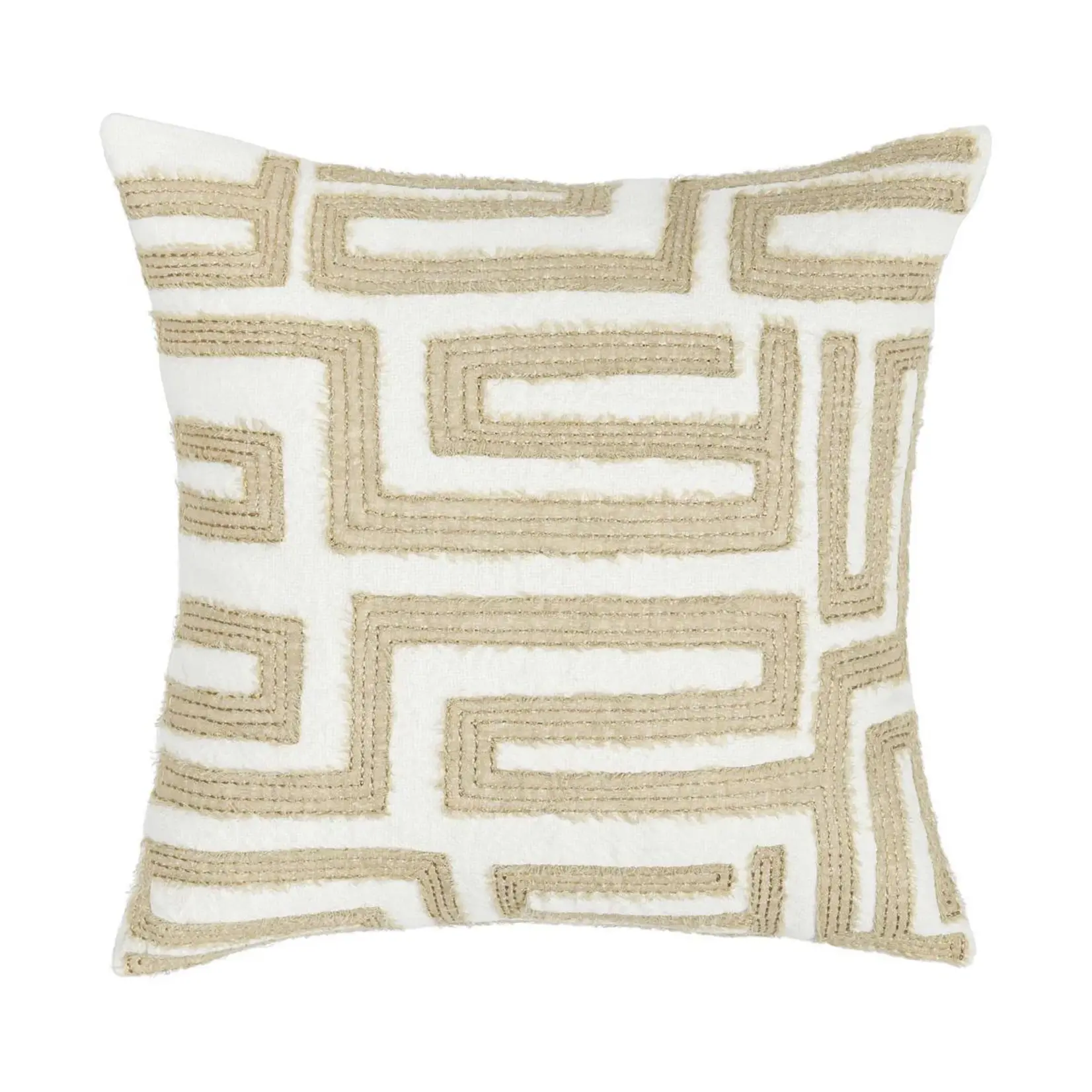 Classic Home Mateo Metallic Gold/Ivory 22x22 Pillow V300038