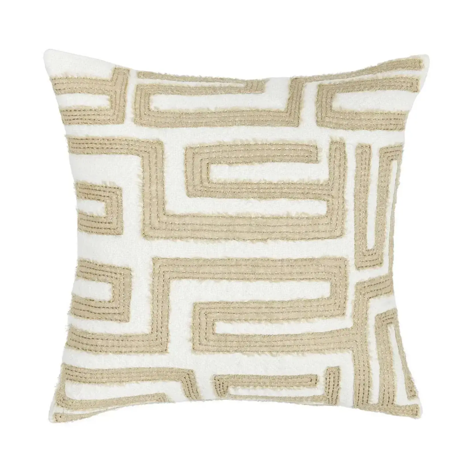 Classic Home Mateo Metallic Gold/Ivory 22x22 Pillow V300038