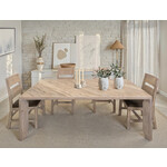 IFD White Teak Dining Table w/6 Chairs