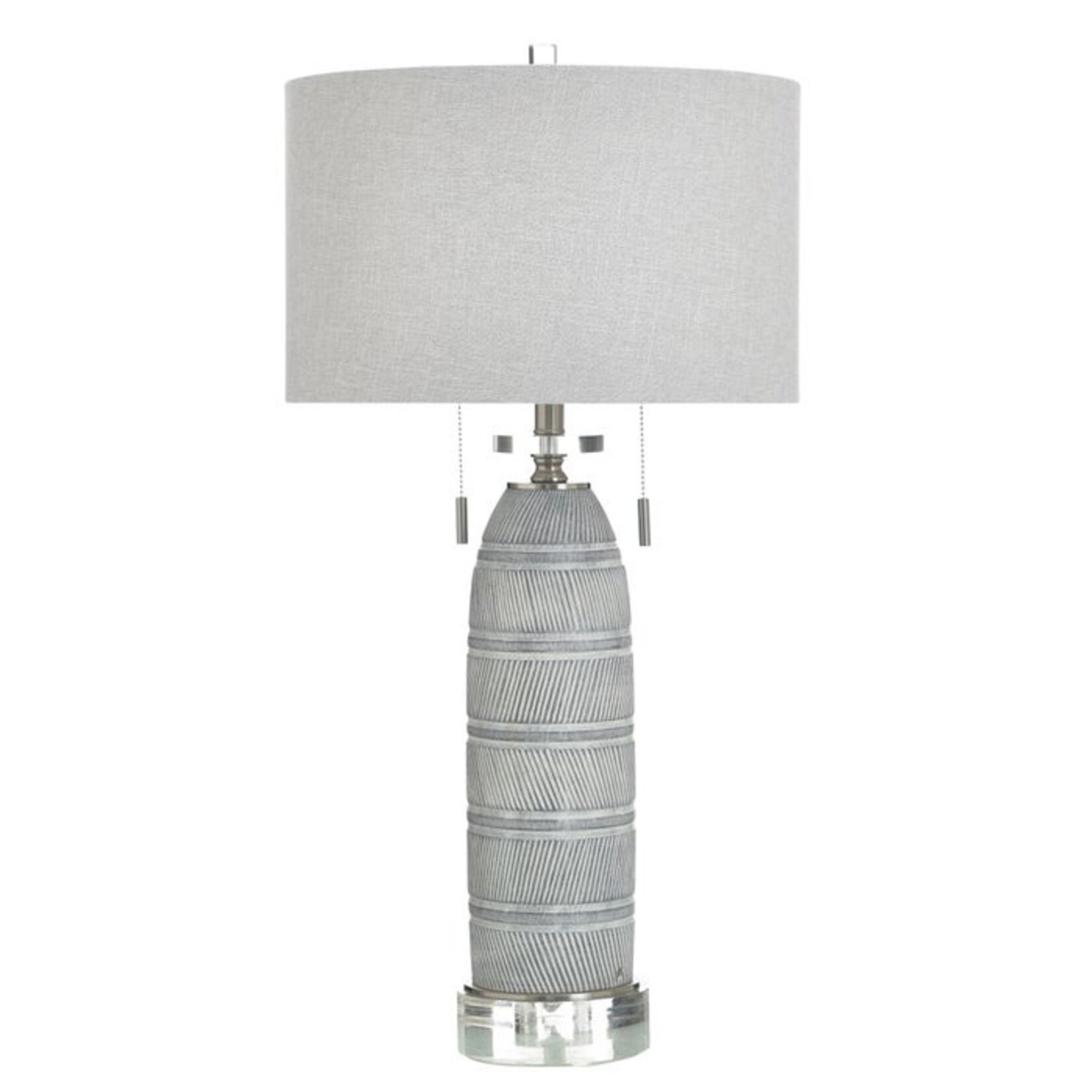 Stylecraft GREYSON SILVER | Clear Acrylic & Resin Table Lamp