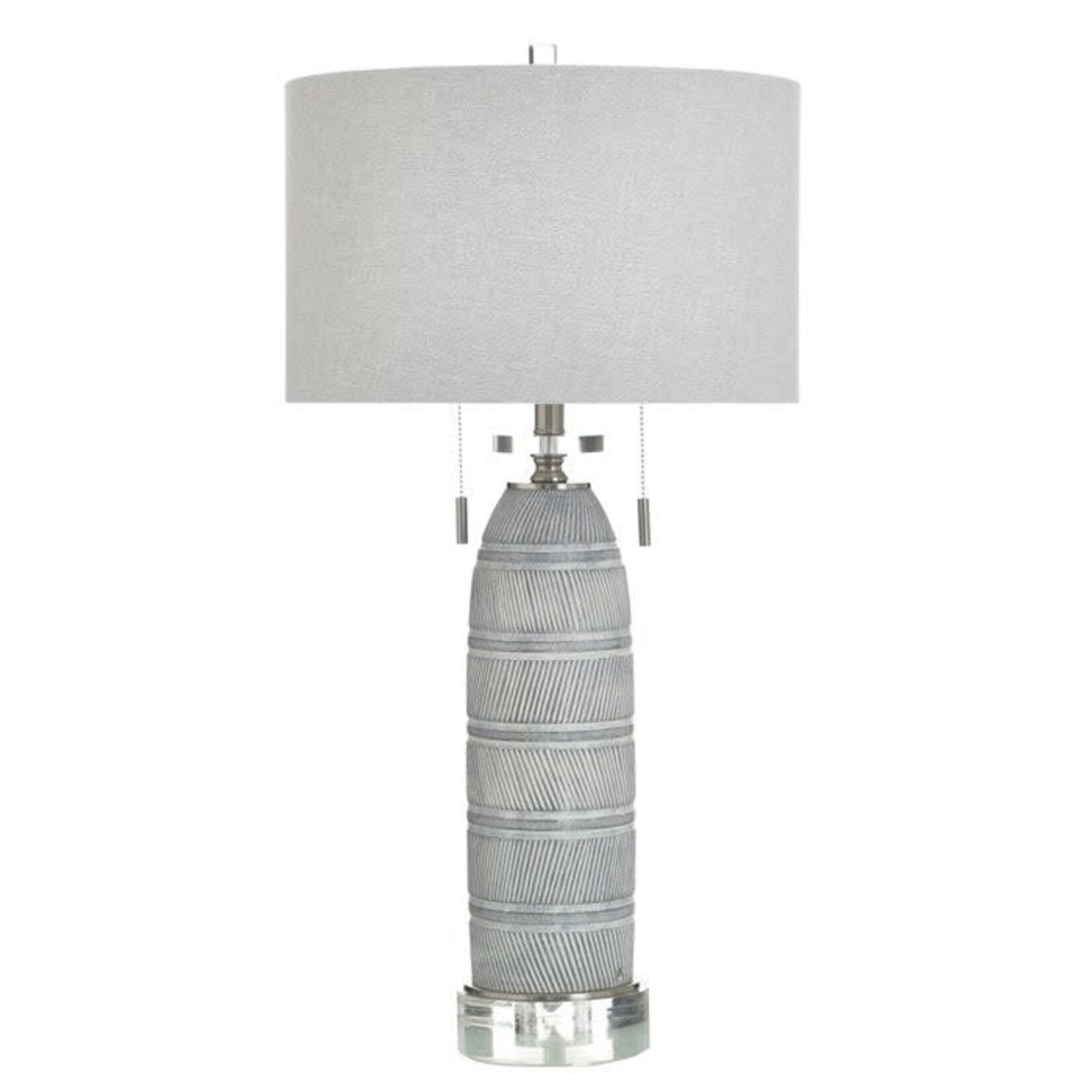 Stylecraft GREYSON SILVER | Clear Acrylic & Resin Table Lamp