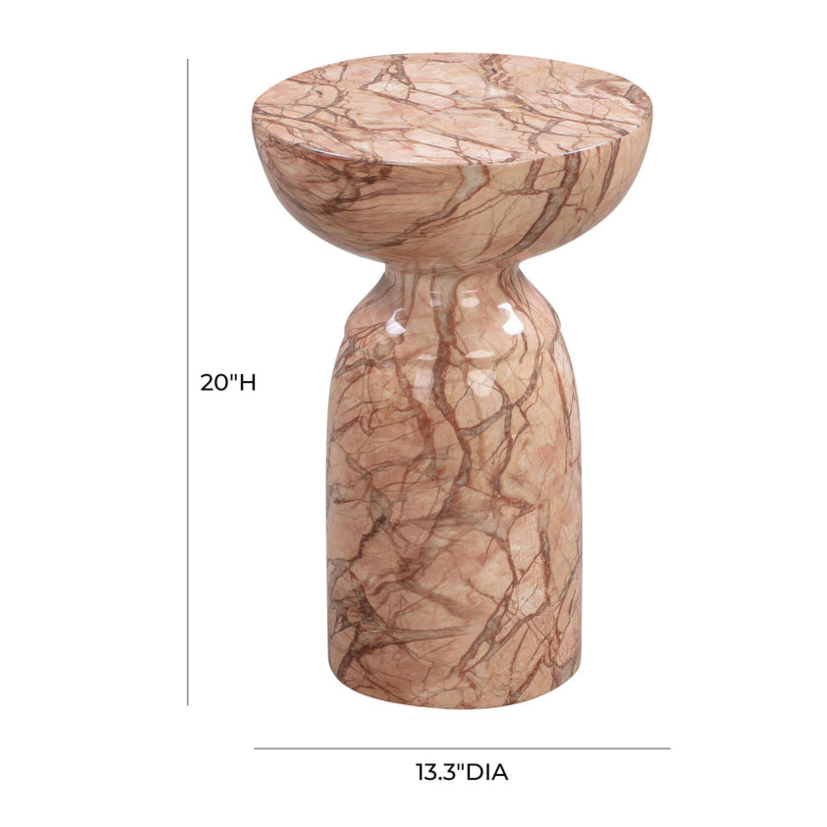 TOV Rue Sunset Marble Side Table