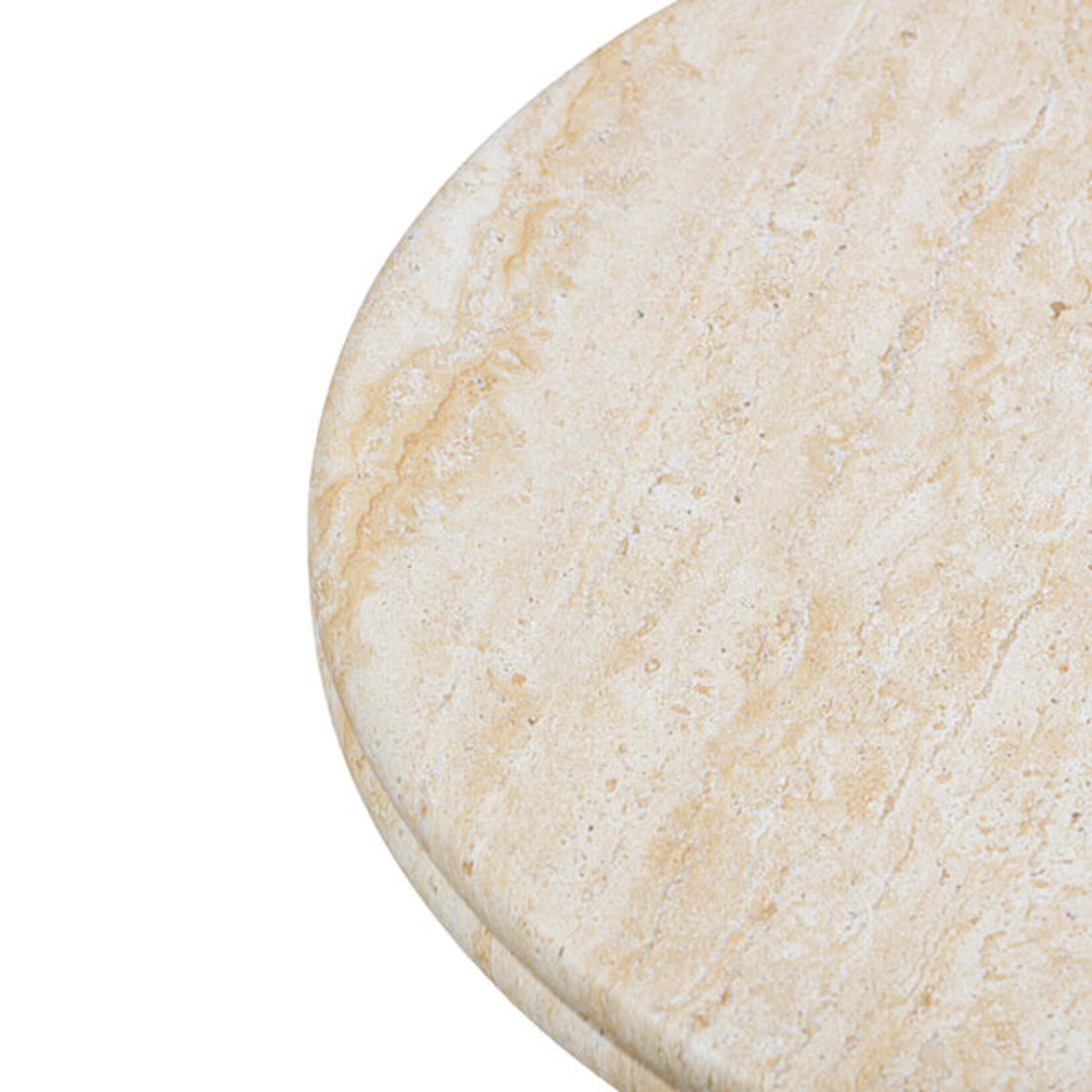 TOV Amora Faux Travertine 32" Rnd Accent Table