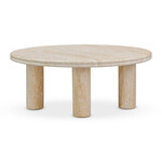 TOV Amora Faux Travertine 32" Rnd Accent Table