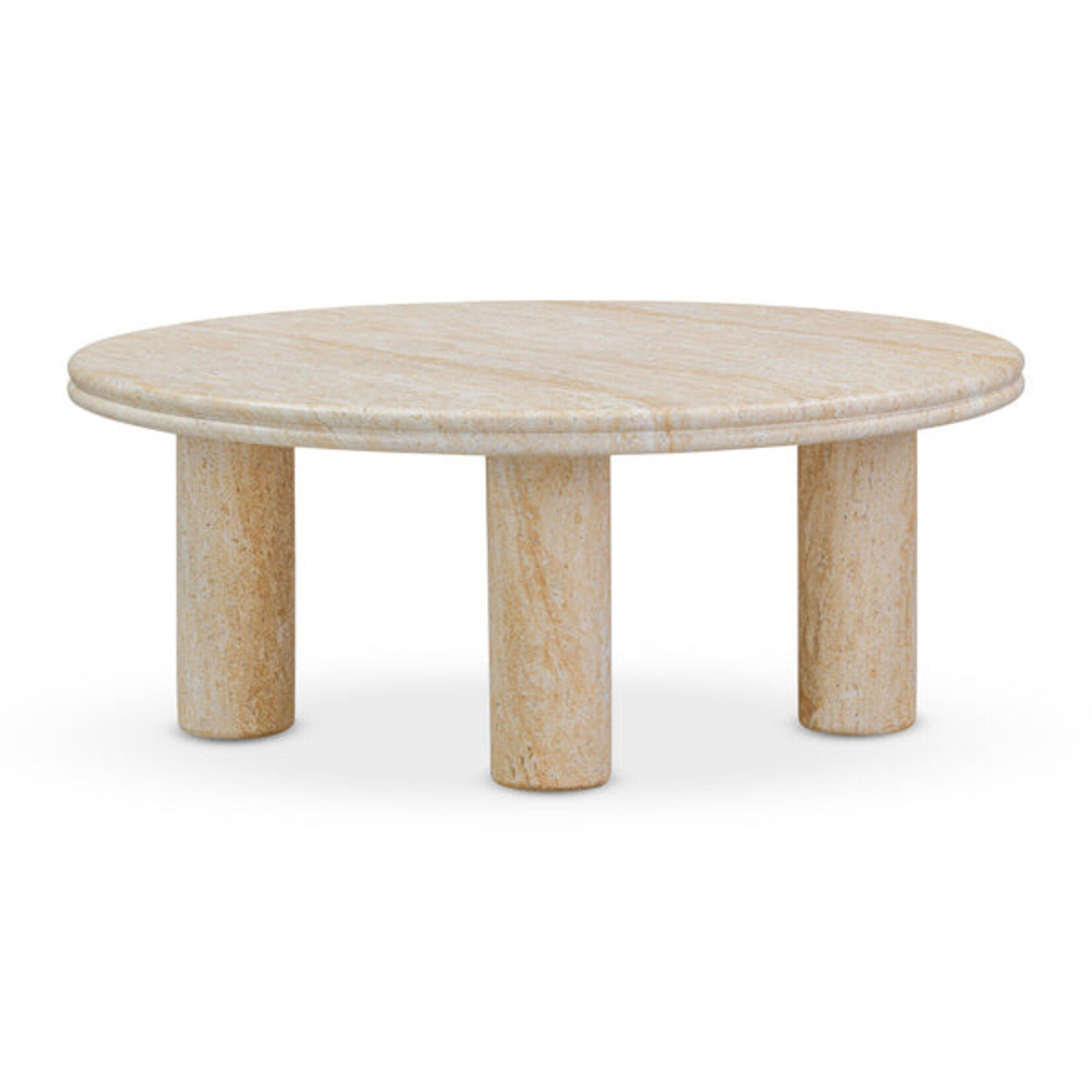TOV Amora Faux Travertine 32" Rnd Accent Table