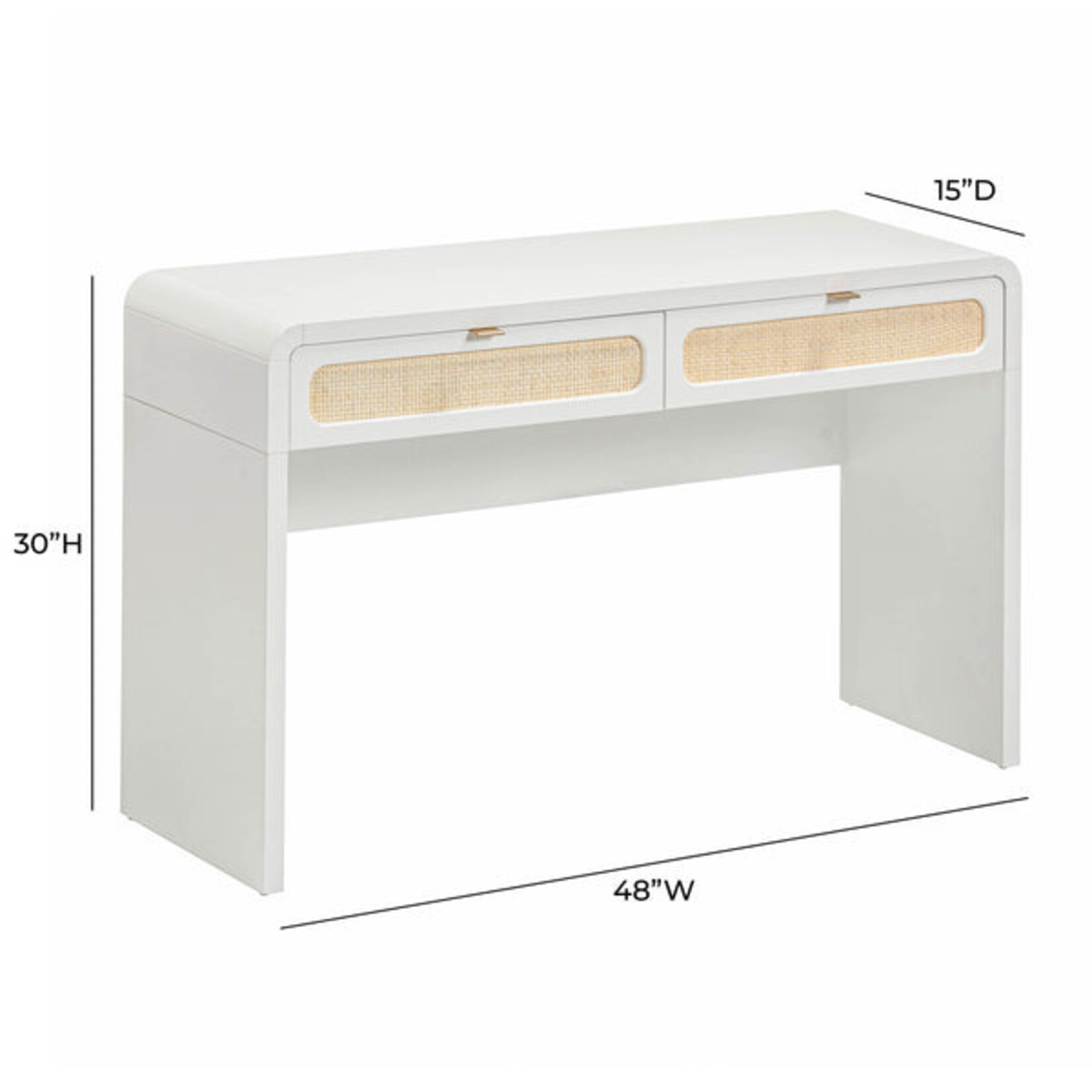 TOV Patty White Rattan Console Desk