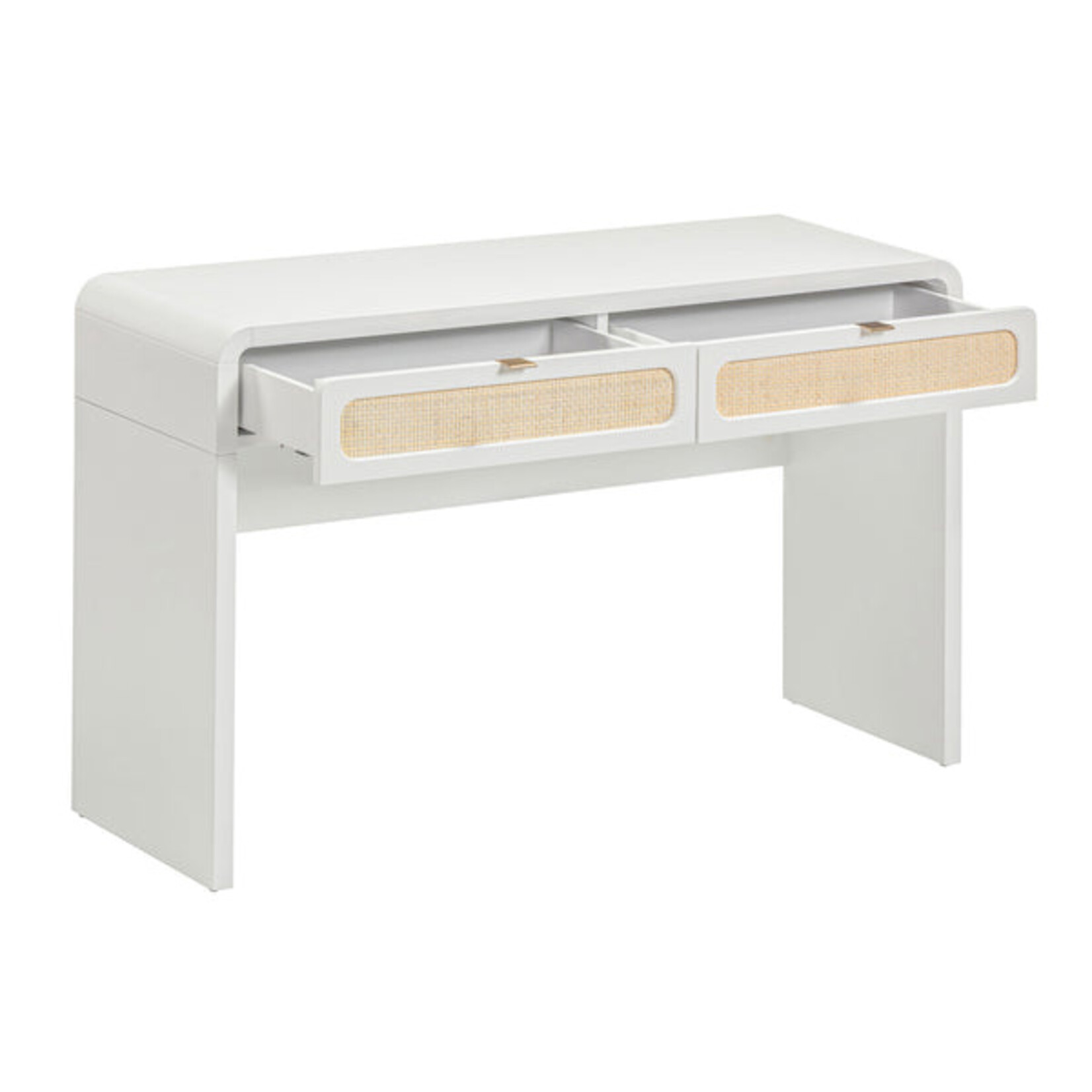 TOV Patty White Rattan Console Desk