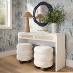 TOV Patty White Rattan Console Desk