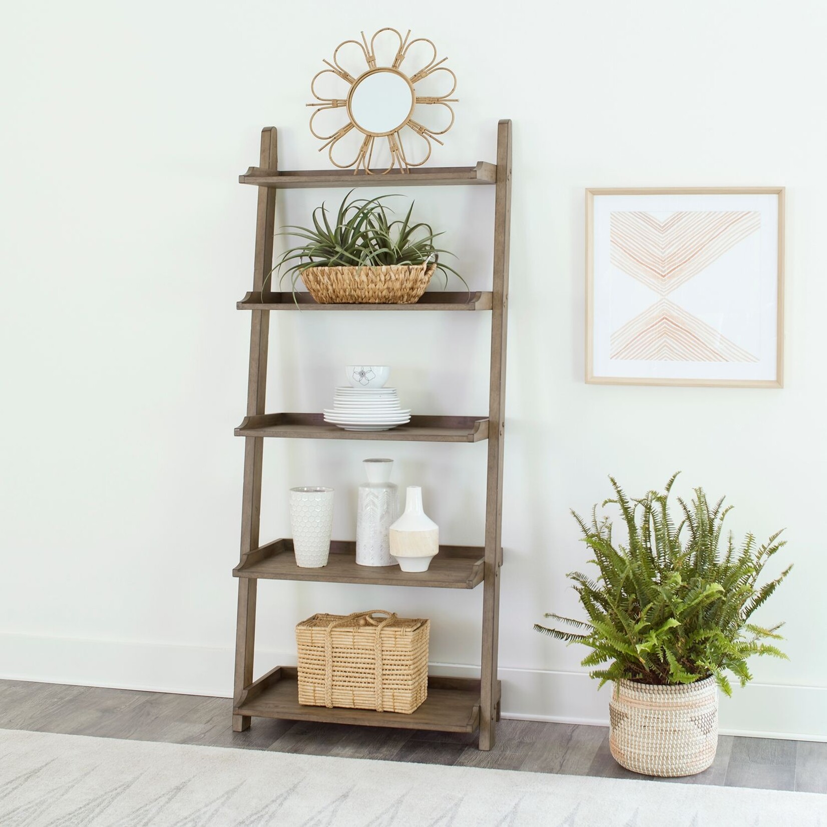 Liberty Furniture Americana Farmhouse Leaning Pier Bookcase