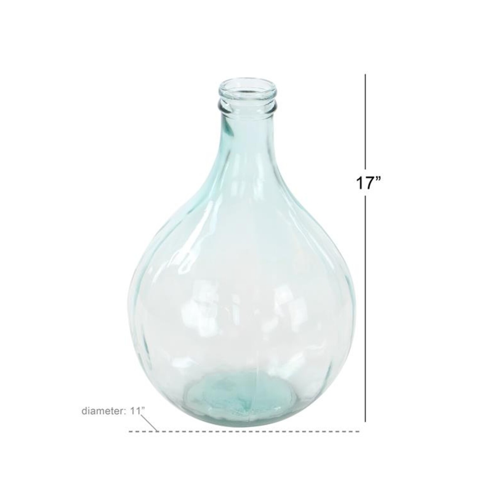 Deco Marche Light Blue Recycled Glass Handmade Spanish Bottle (FW)