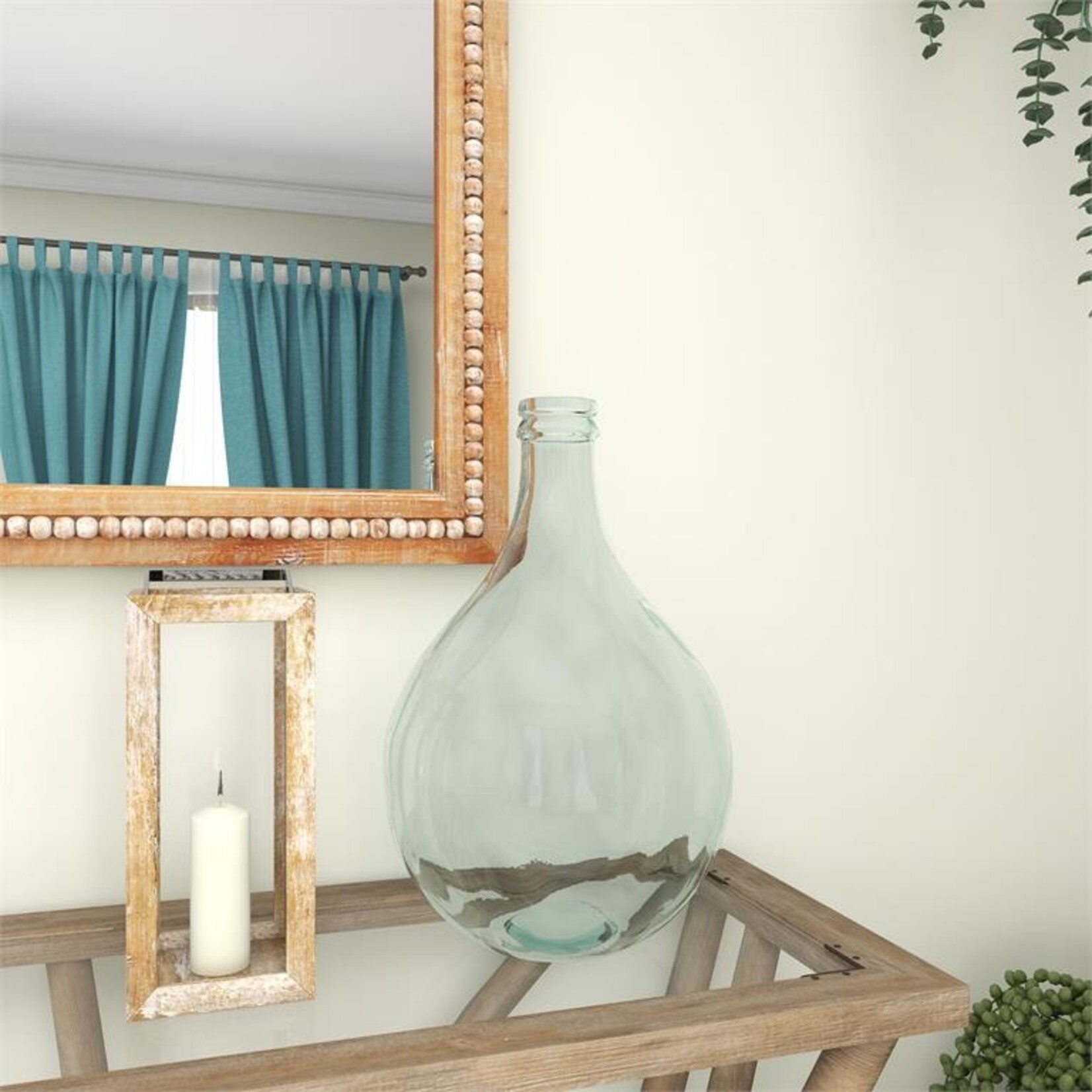 Deco Marche Light Blue Recycled Glass Handmade Spanish Bottle (FW)