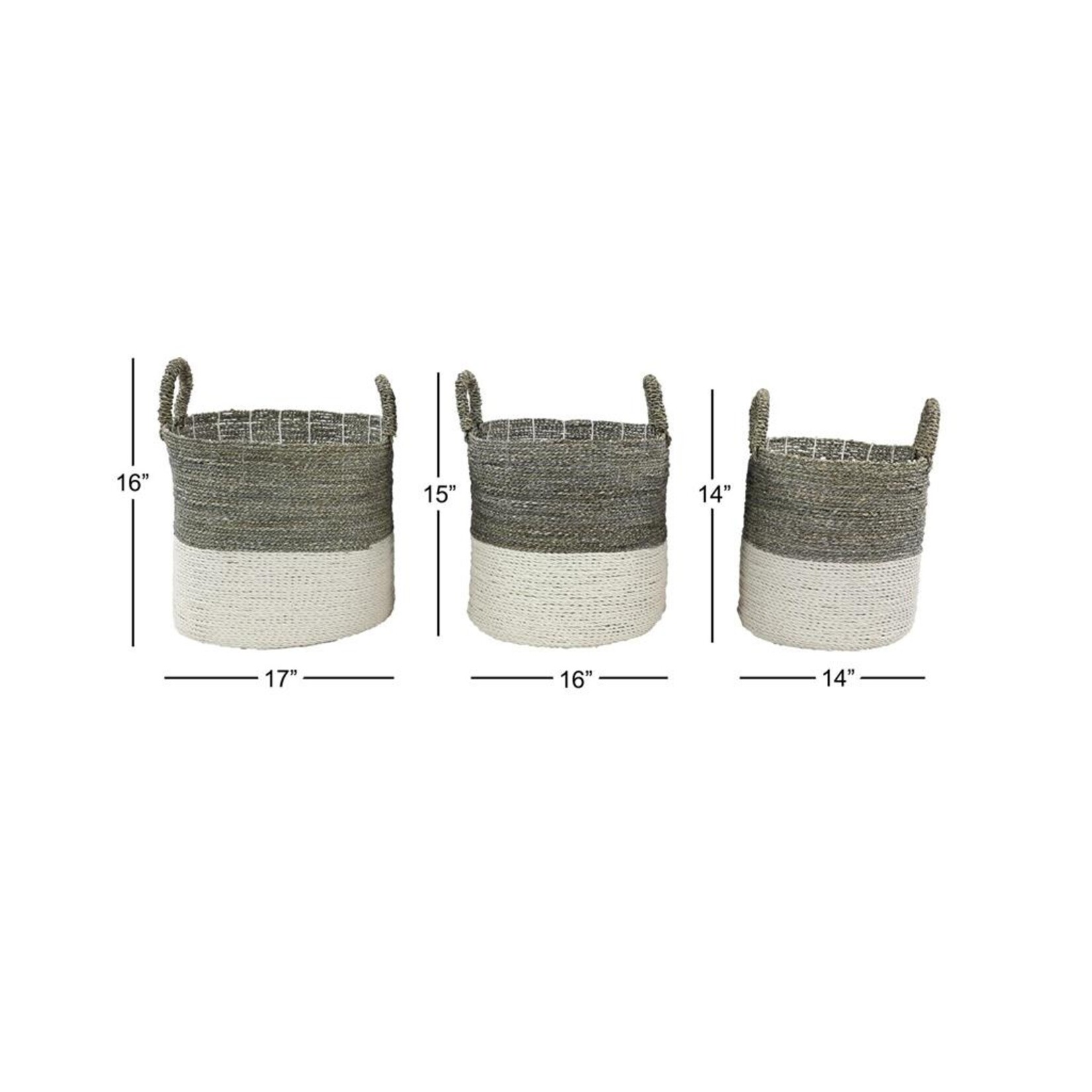 Deco Marche Seagrass basket Set of 3 17, 16,14w