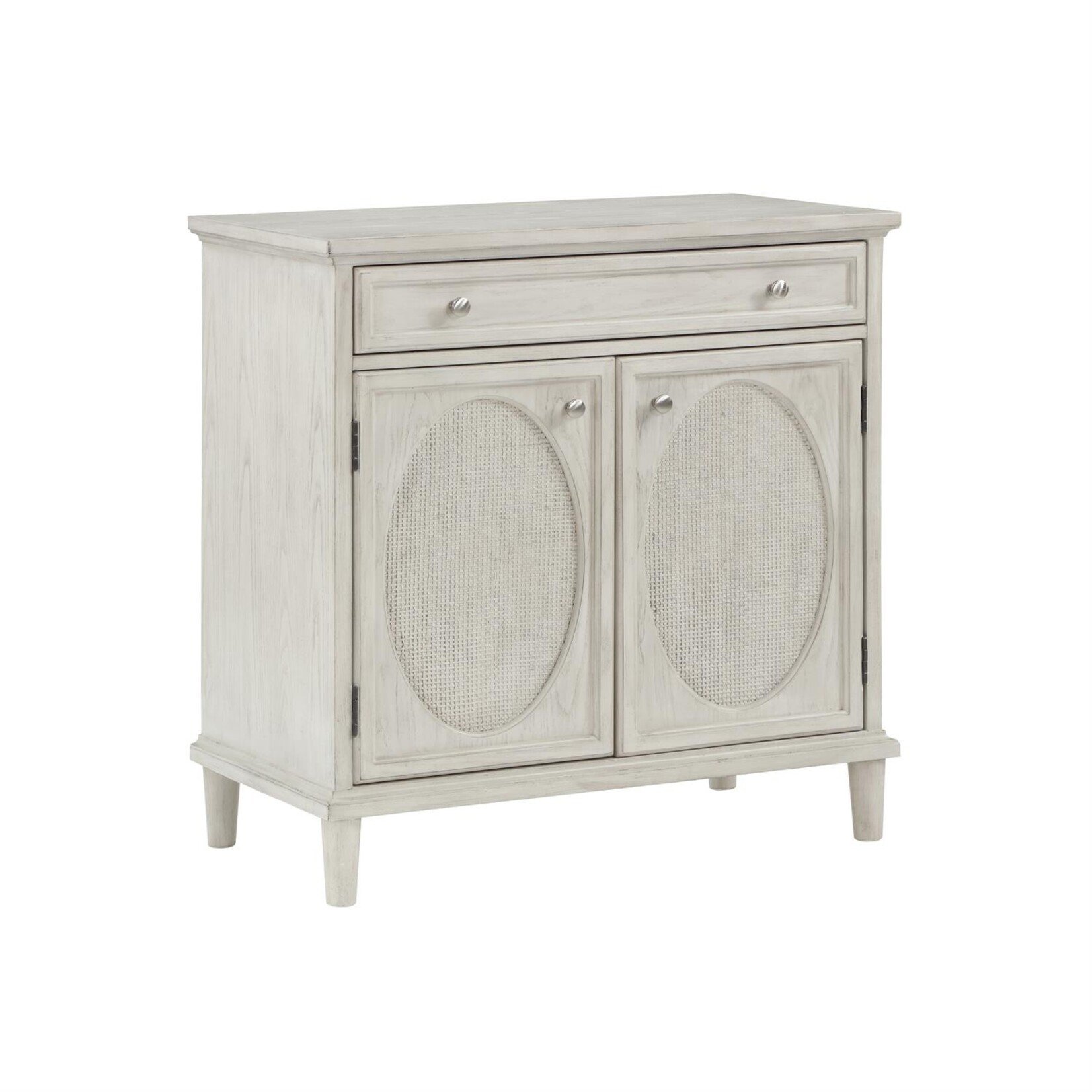 Deco Marche Gray Wooden Oval Rattan Cabinet