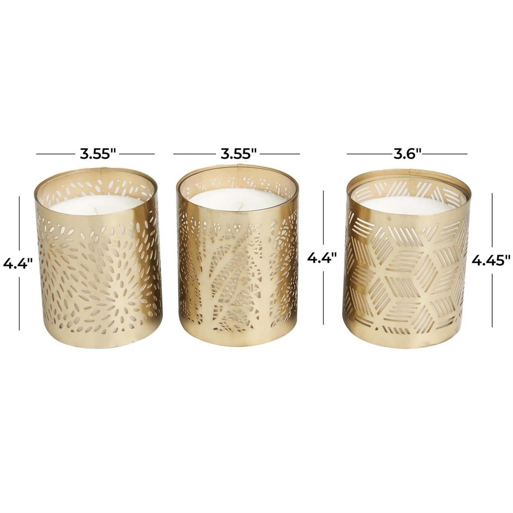 Deco Marche Metal Wax Candle Votives Gold Set of 3 (FW)