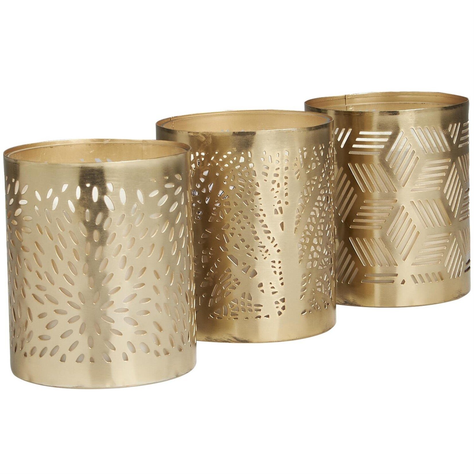 Deco Marche Metal Wax Candle Votives Gold Set of 3 (FW)