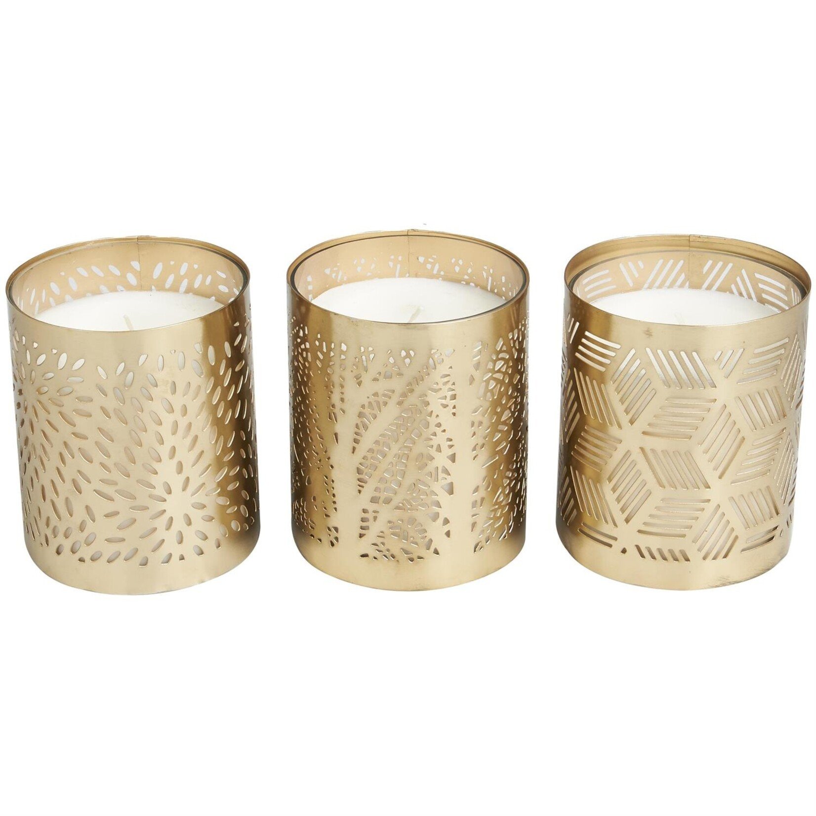 Deco Marche Metal Wax Candle Votives Gold Set of 3 (FW)