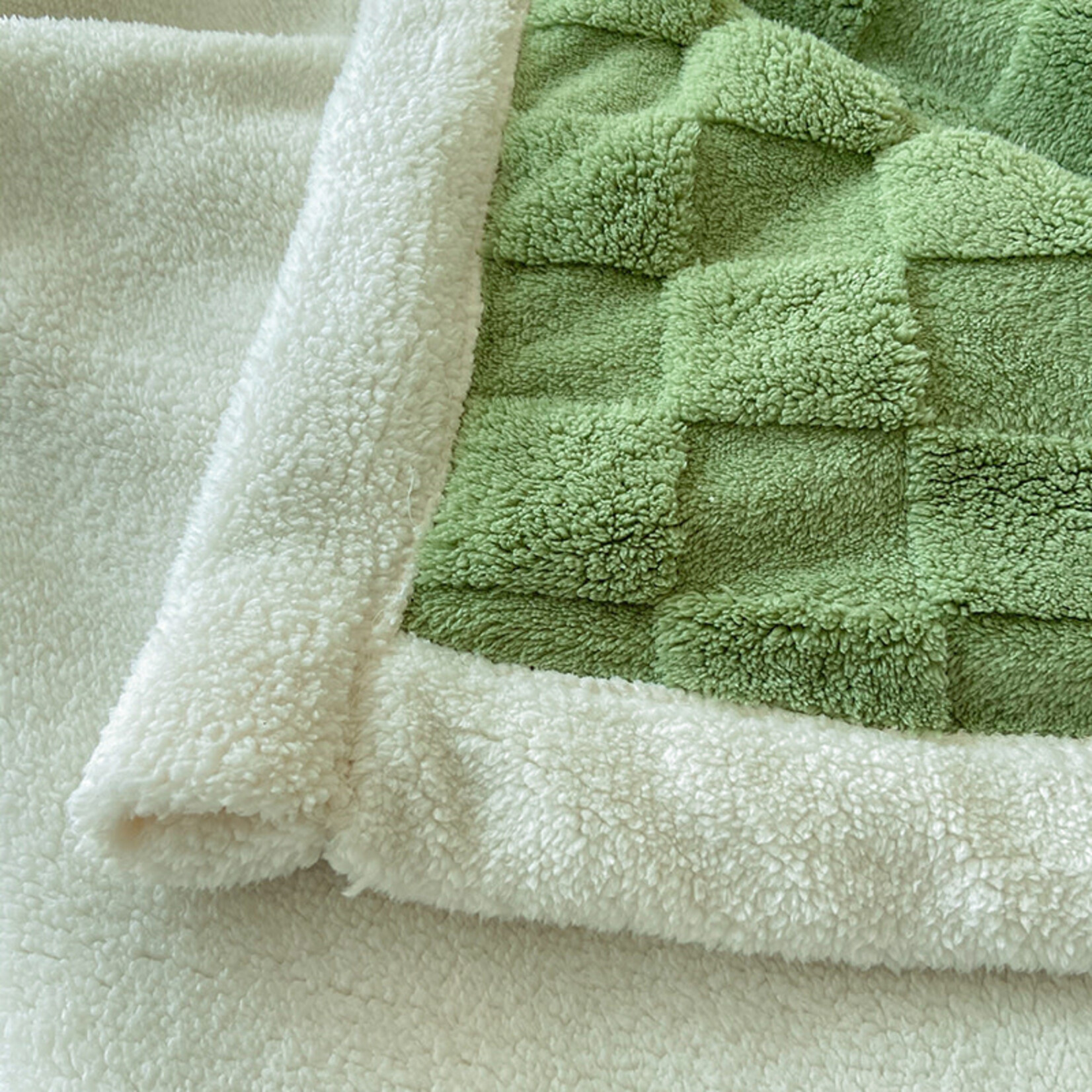 Checker Board Sherpa Green