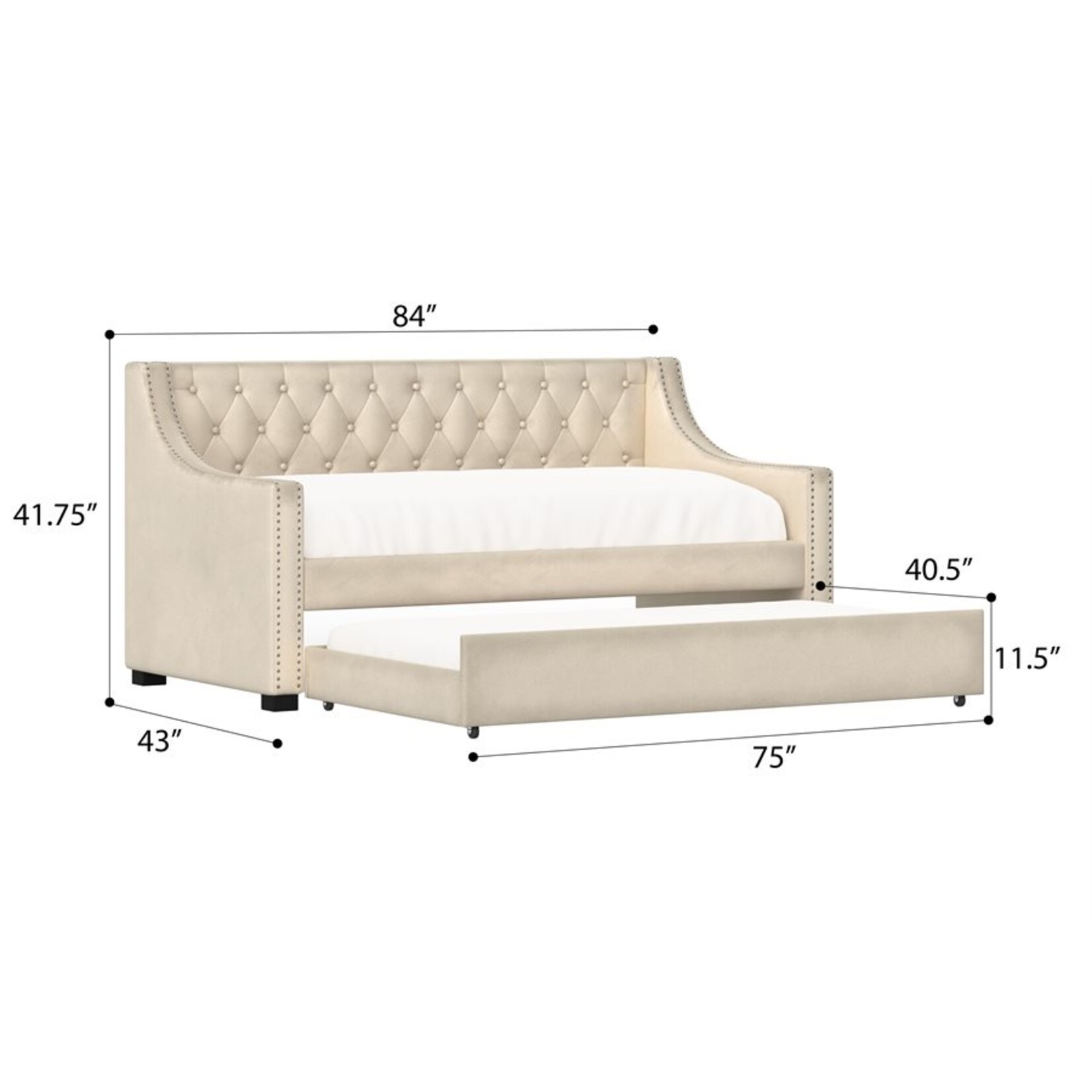 Cynthia Daybed w/Trundle Champagne