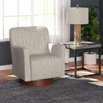 Clara Swivel Chair W/Wood Base Speckled Tan