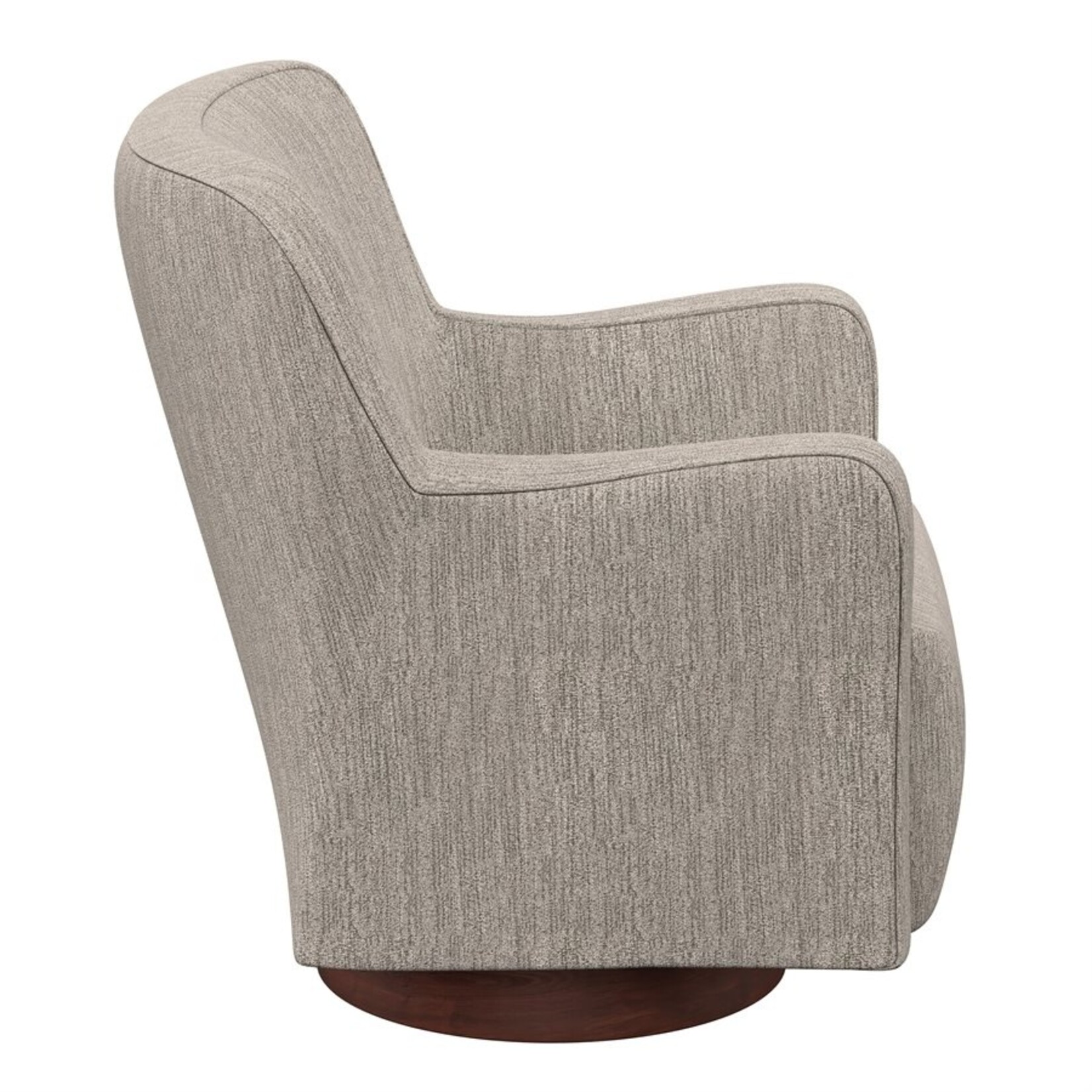 Clara Swivel Chair W/Wood Base Speckled Tan