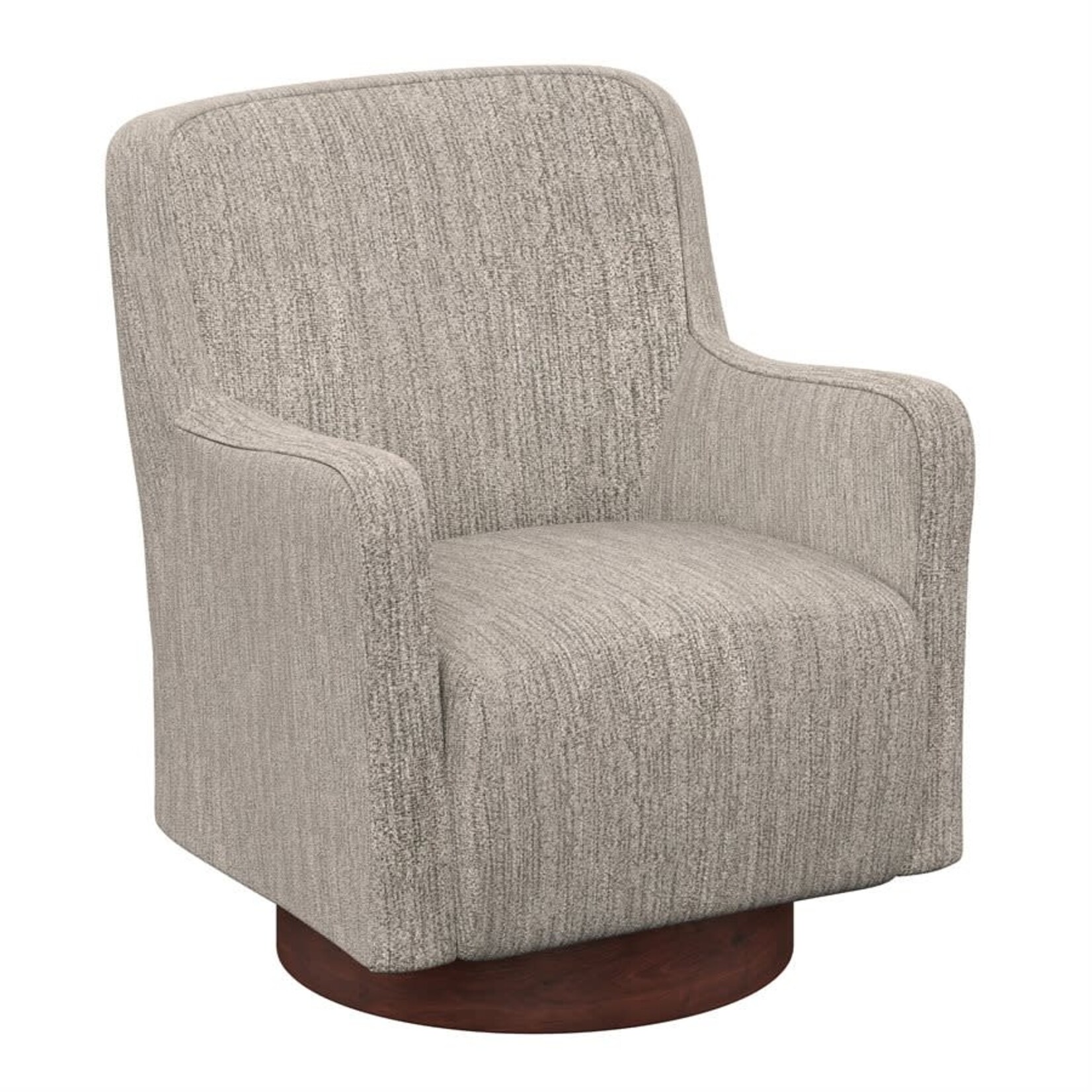 Clara Swivel Chair W/Wood Base Speckled Tan